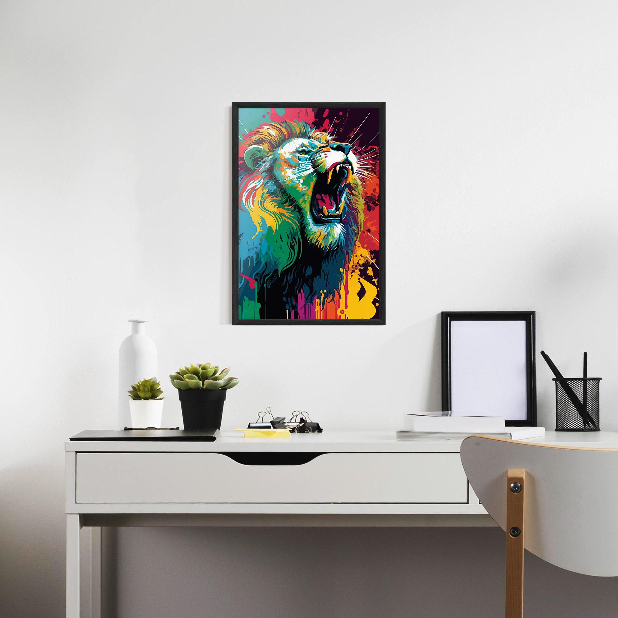 Keretezett Poszter Lion Splash mockup 7