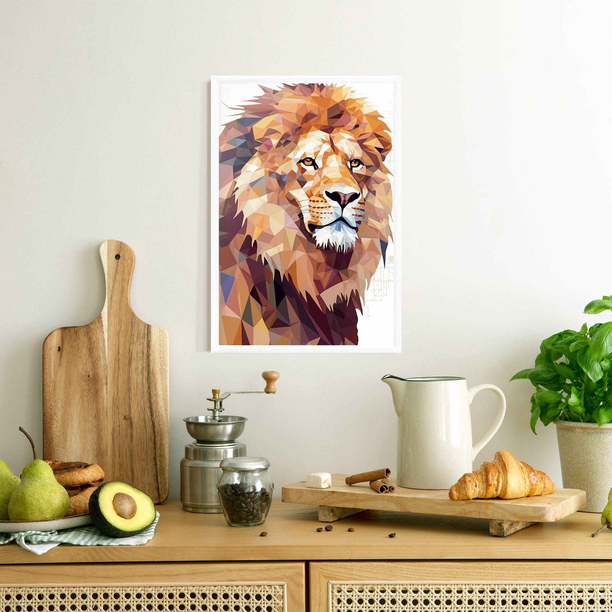 Keretezett Poszter Artistic Lion Head mockup 8