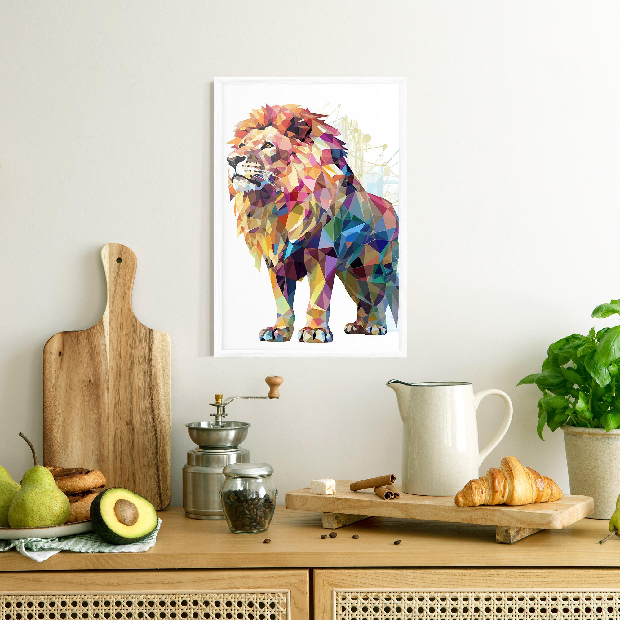 Keretezett Poszter Artistic Lion mockup 8