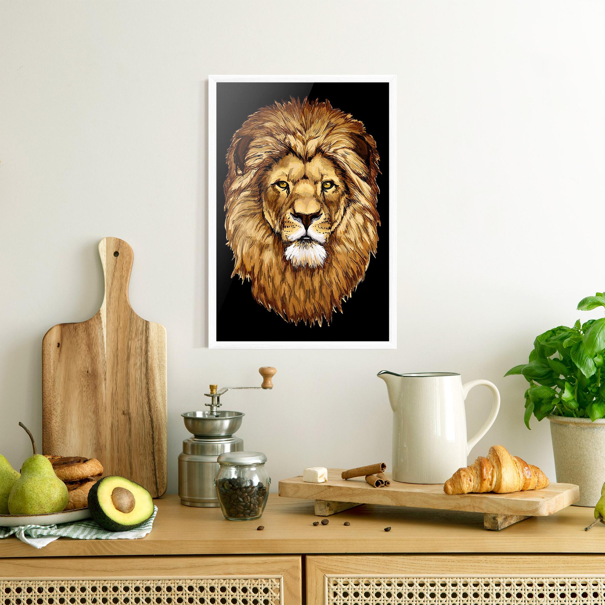 Keretezett Poszter Lion Head mockup 8
