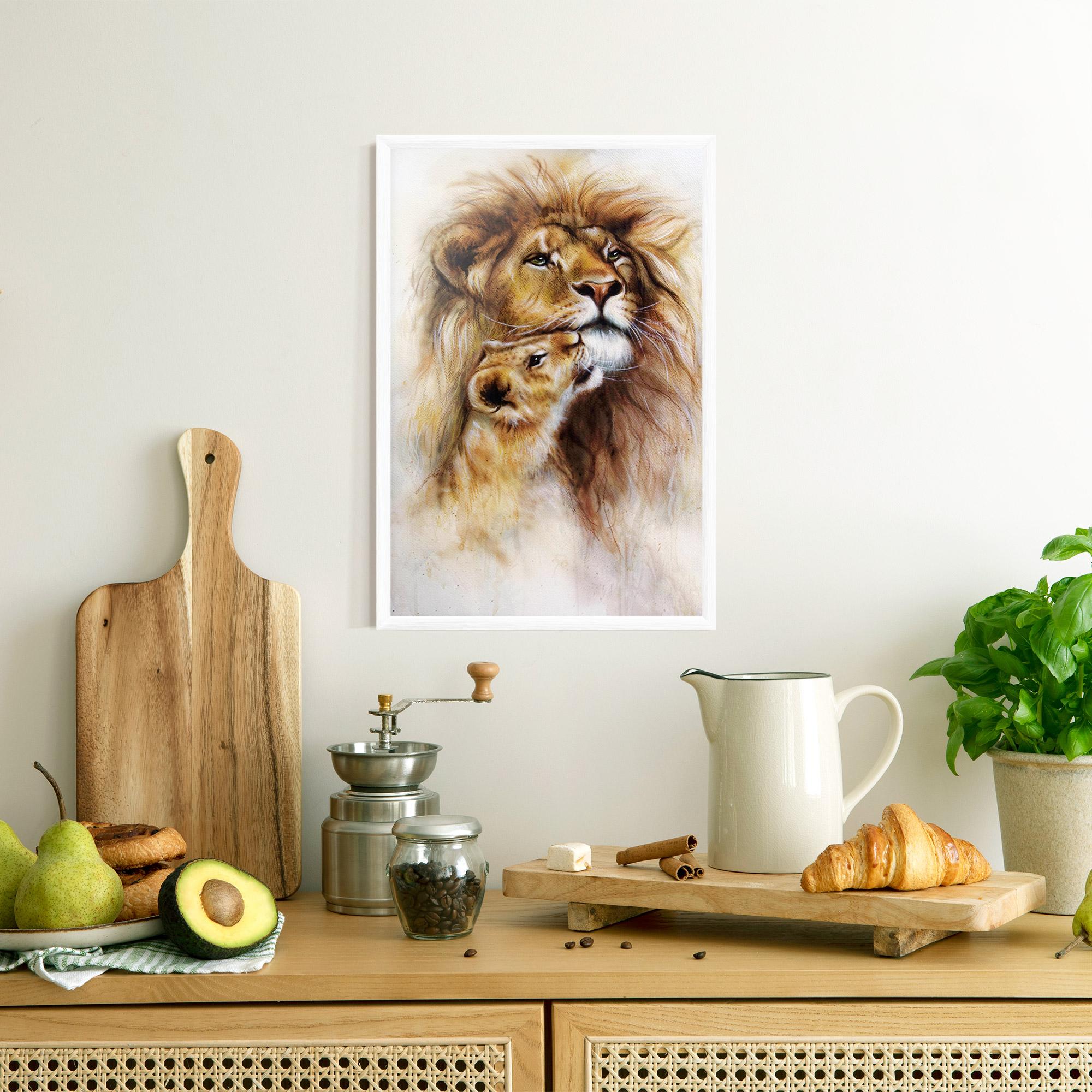 Keretezett Poszter Lion Love mockup 8
