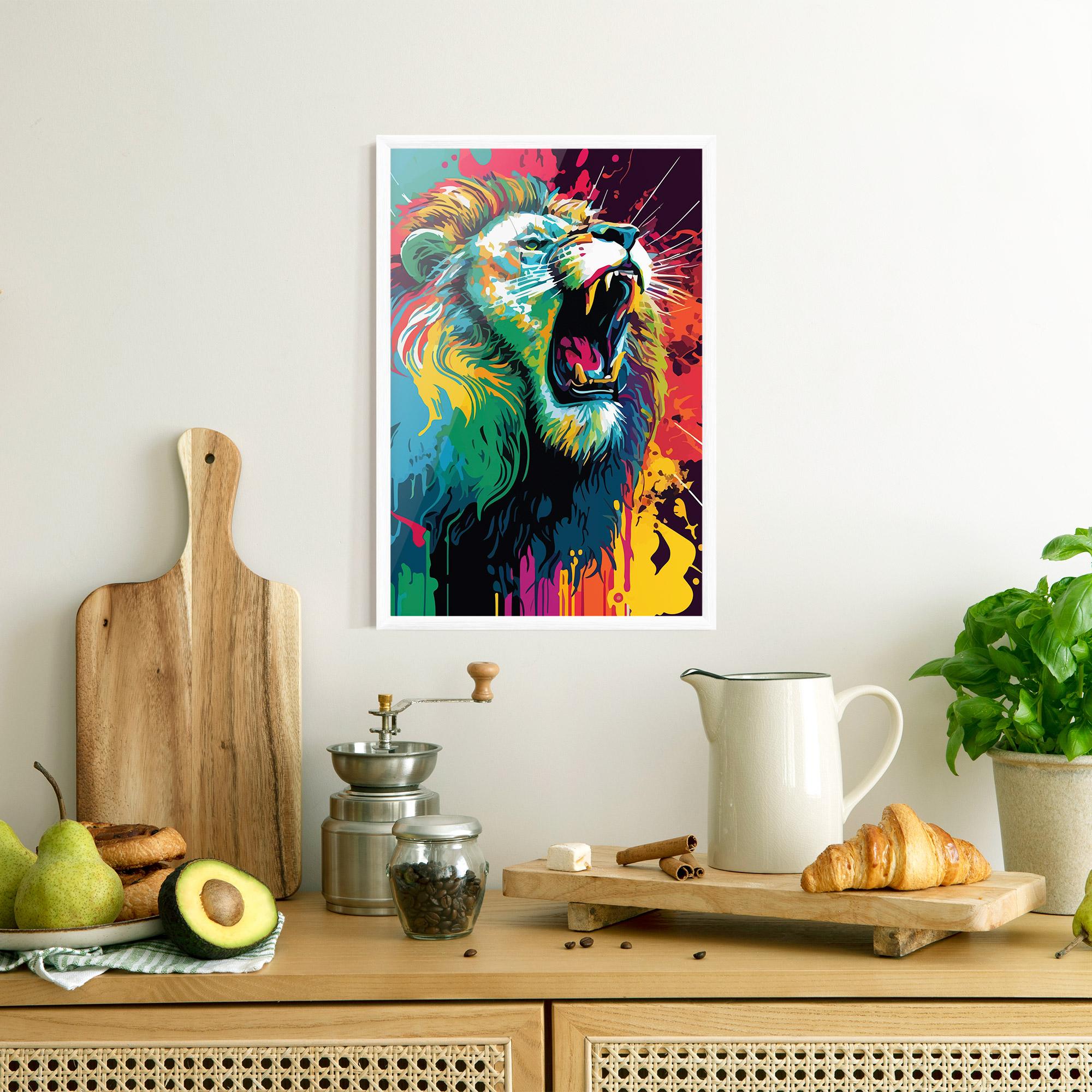 Keretezett Poszter Lion Splash mockup 8