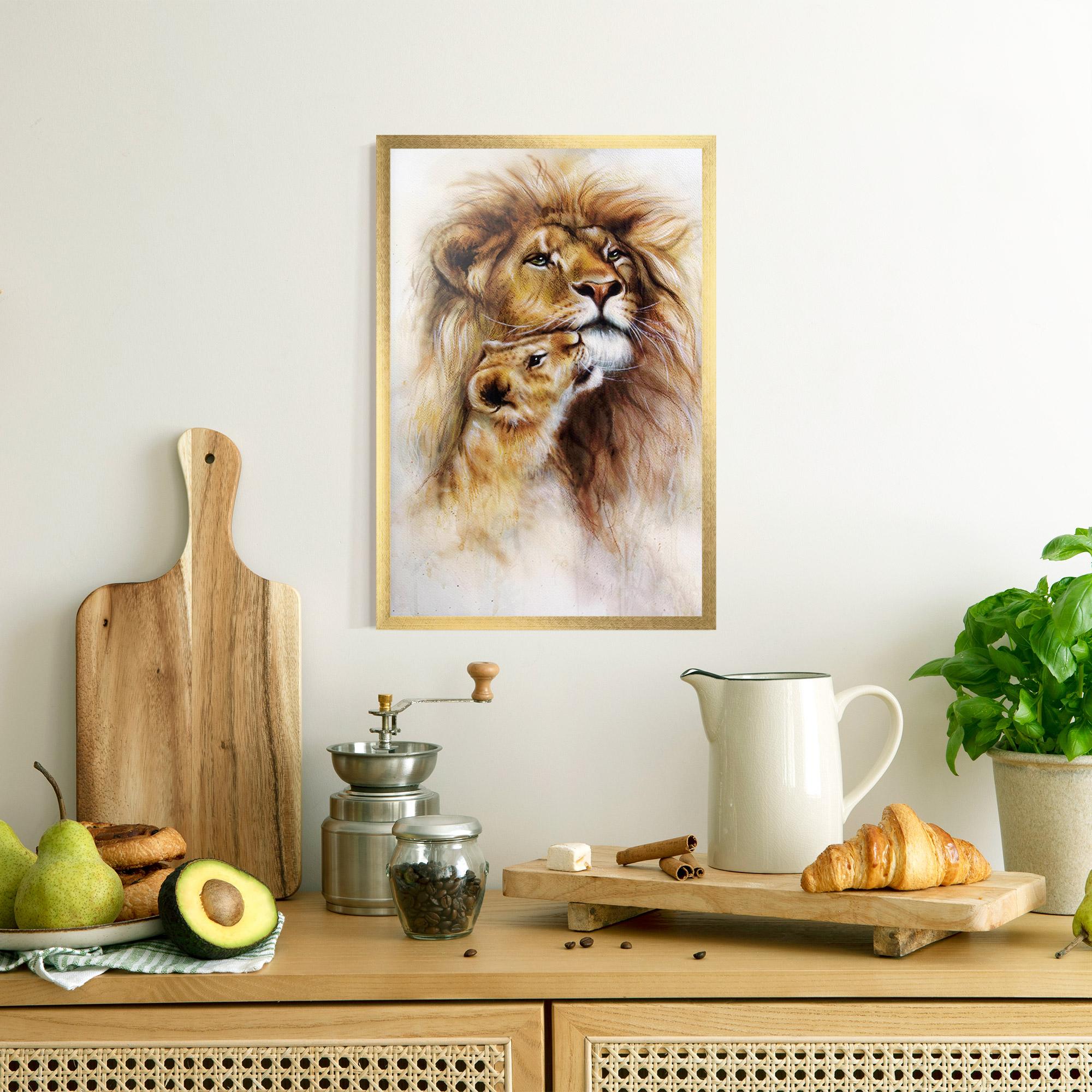 Keretezett Poszter Lion Love mockup 8