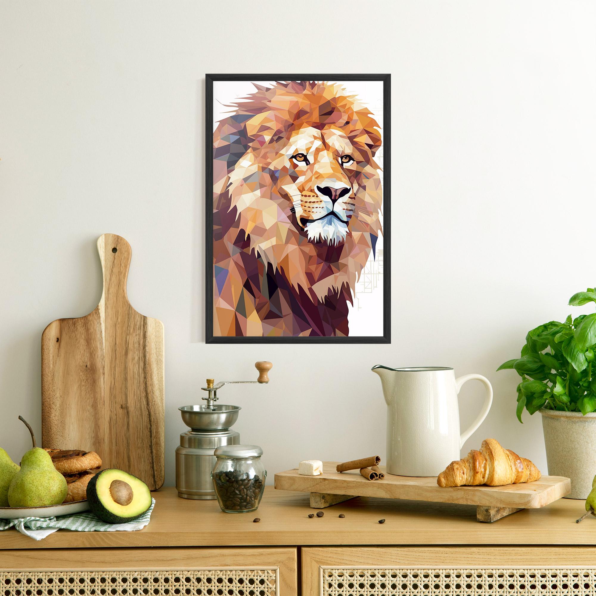 Keretezett Poszter Artistic Lion Head mockup 8