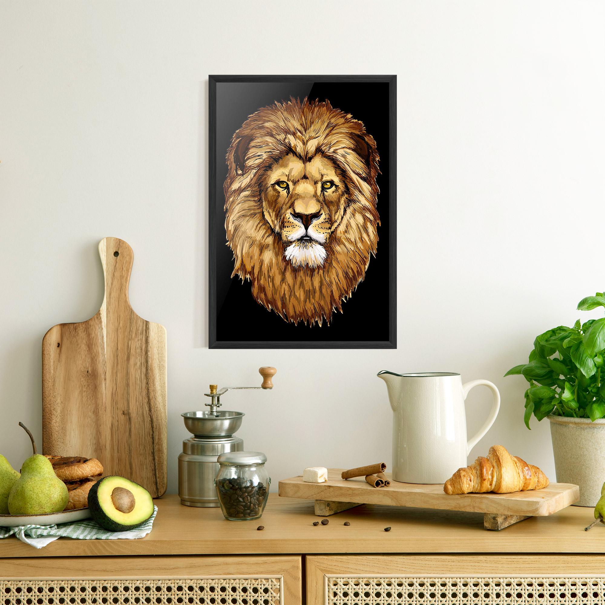 Keretezett Poszter Lion Head mockup 8