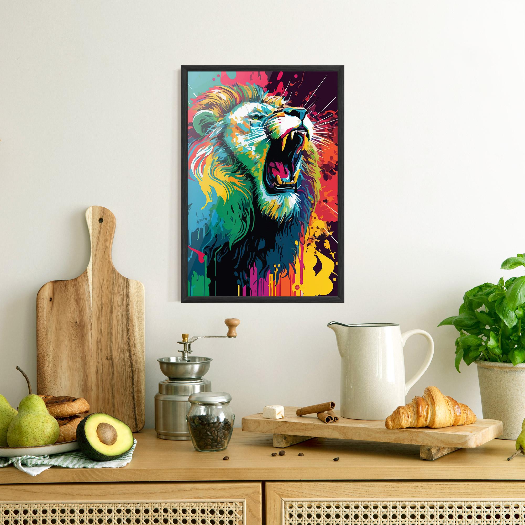 Keretezett Poszter Lion Splash mockup 8
