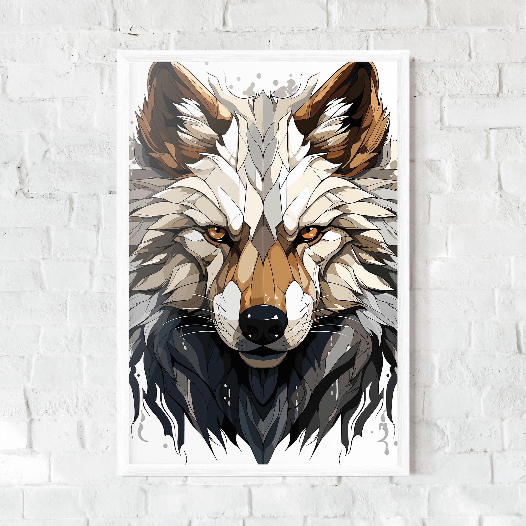 Keretezett Poszter Brown Wolf mockup 0
