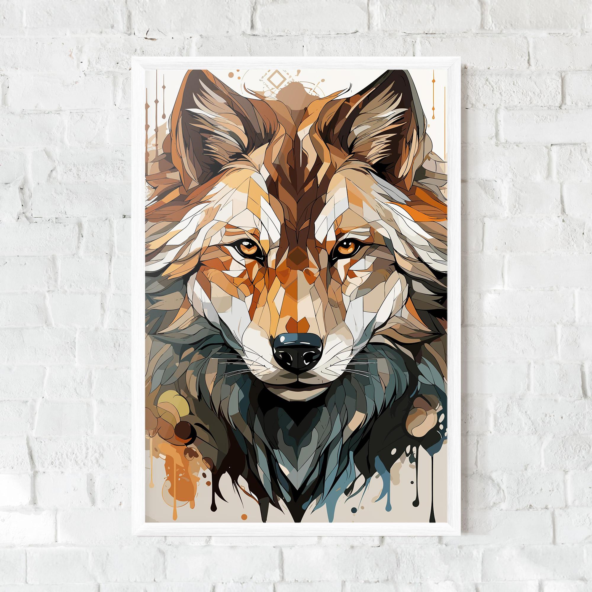 Keretezett Poszter Pretty Orange Wolf mockup 0