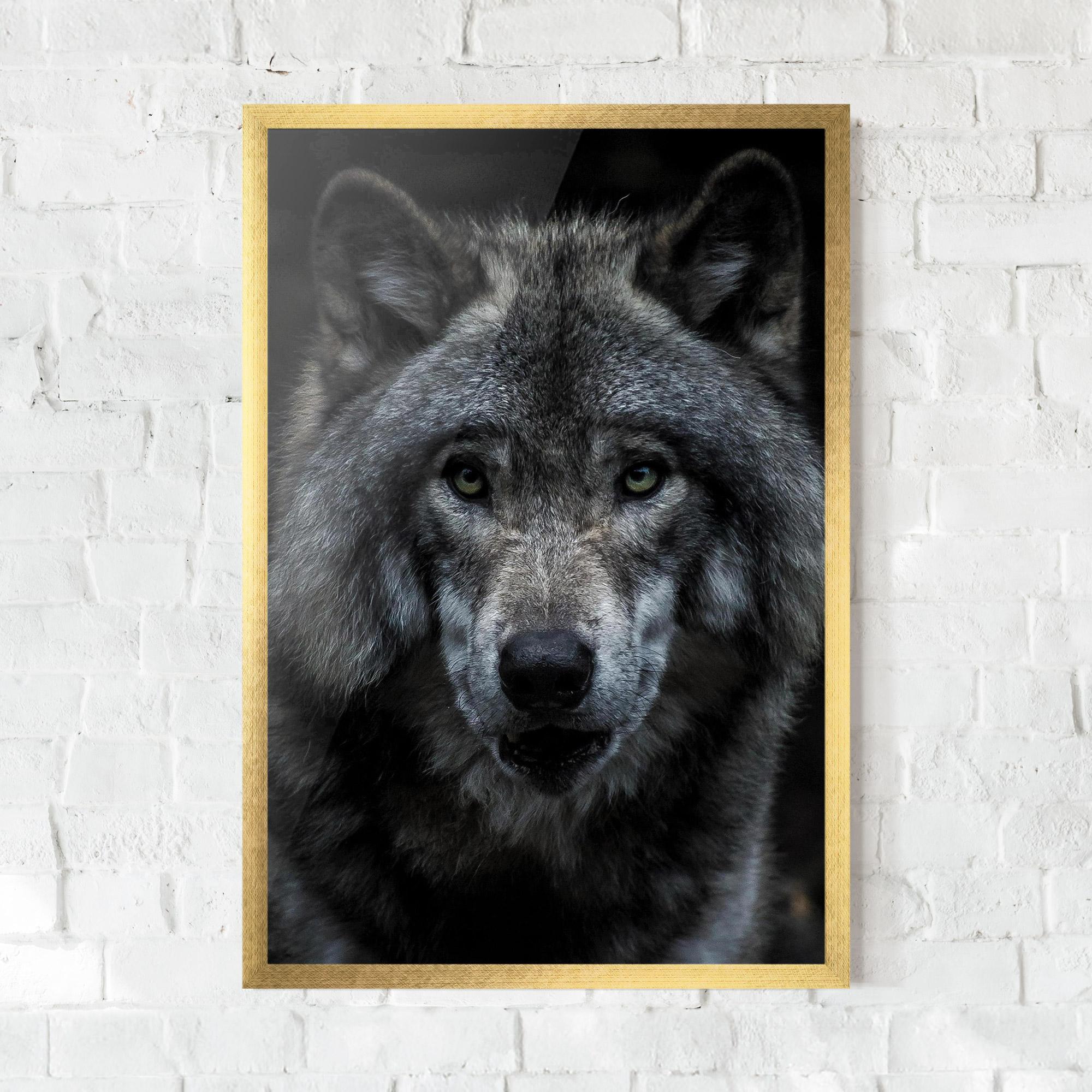Keretezett Poszter Angry Wolf mockup 0