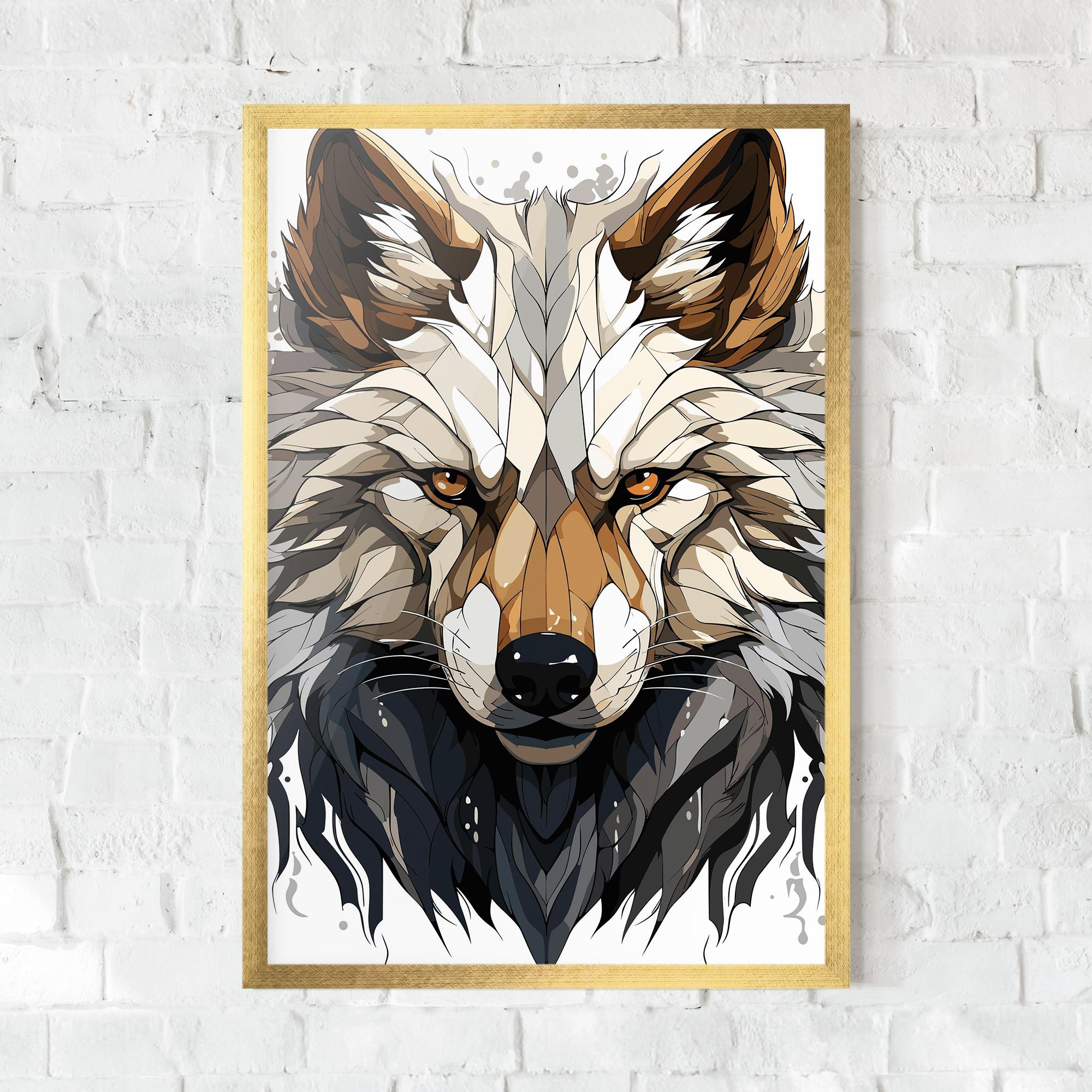 Keretezett Poszter Brown Wolf mockup 0