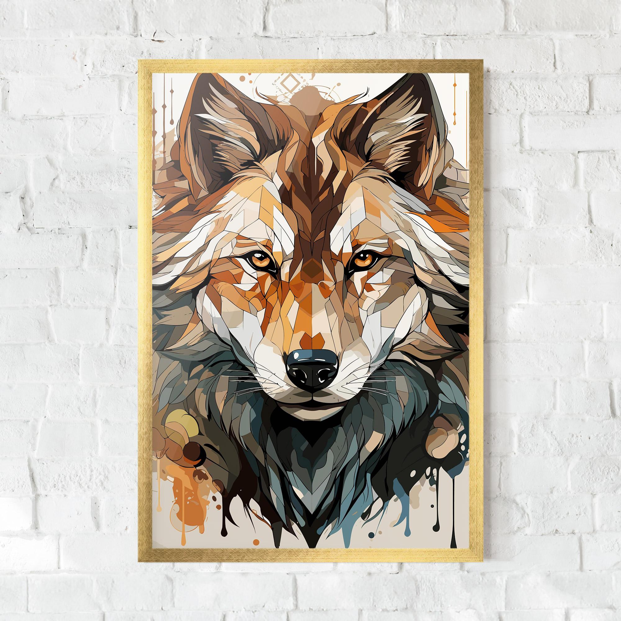 Keretezett Poszter Pretty Orange Wolf mockup 0