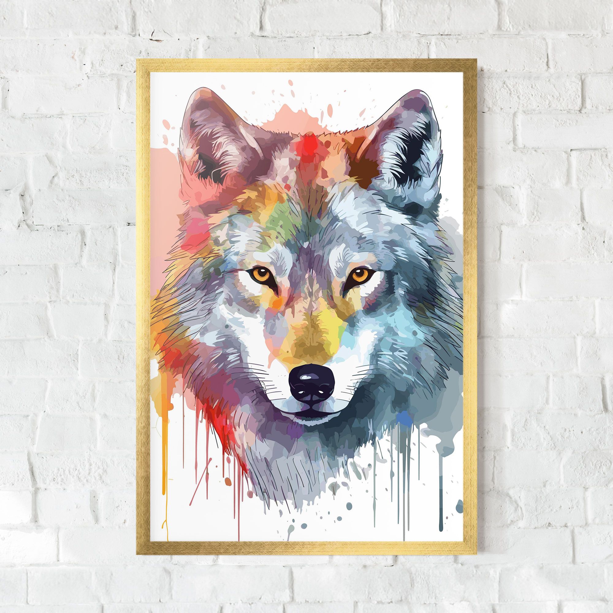 Watercolor Wolf mockup 0