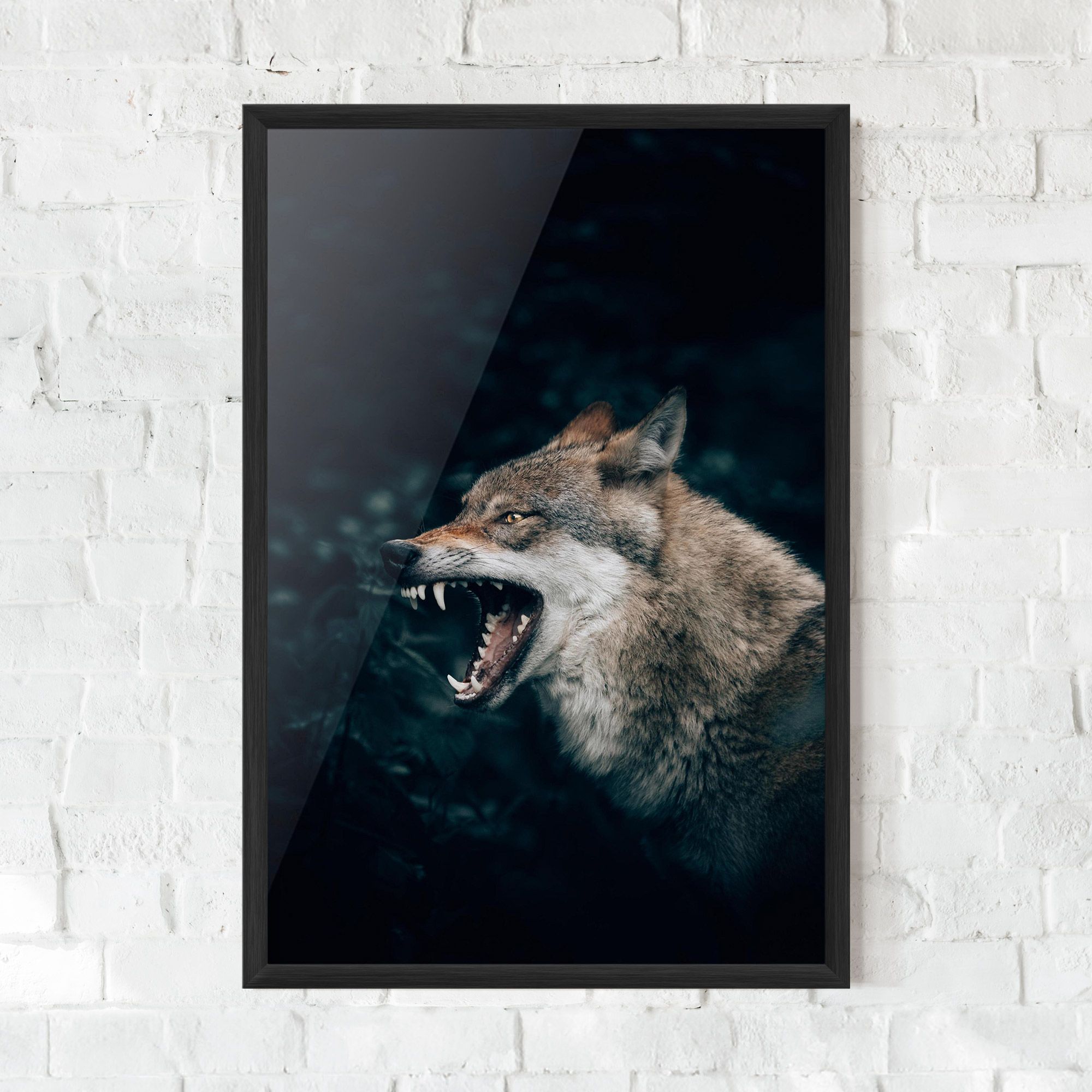 Angry Wolf In The Forest mockup 0