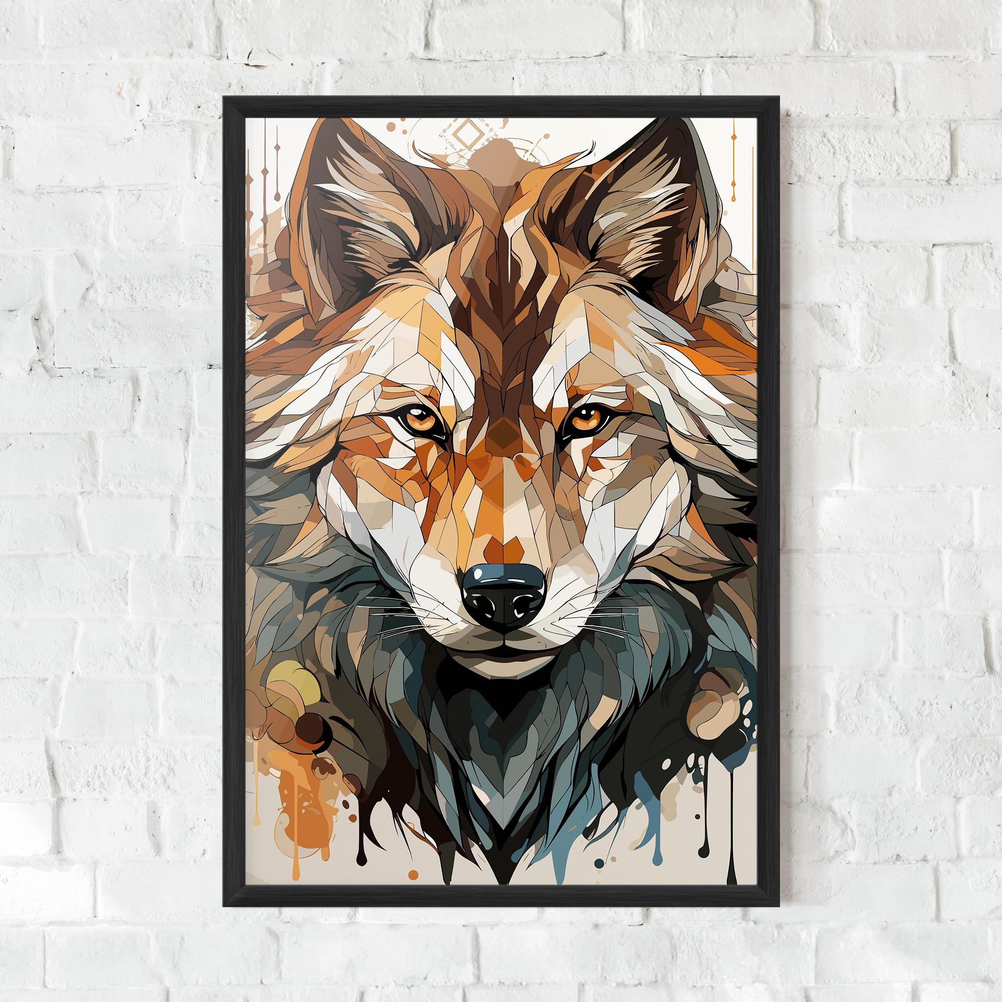 Keretezett Poszter Pretty Orange Wolf mockup 0