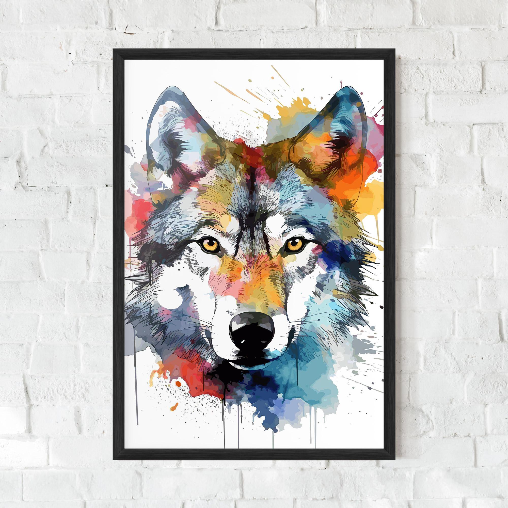 Keretezett Poszter Wolf Art mockup 0