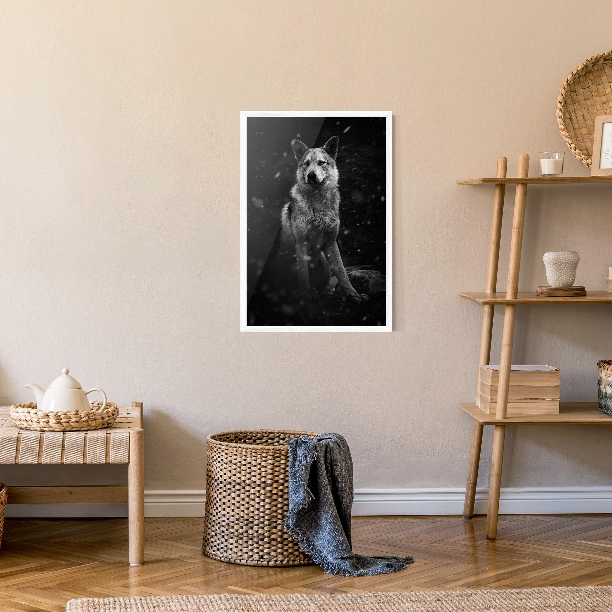 Keretezett Poszter Sitting Wolf mockup 9