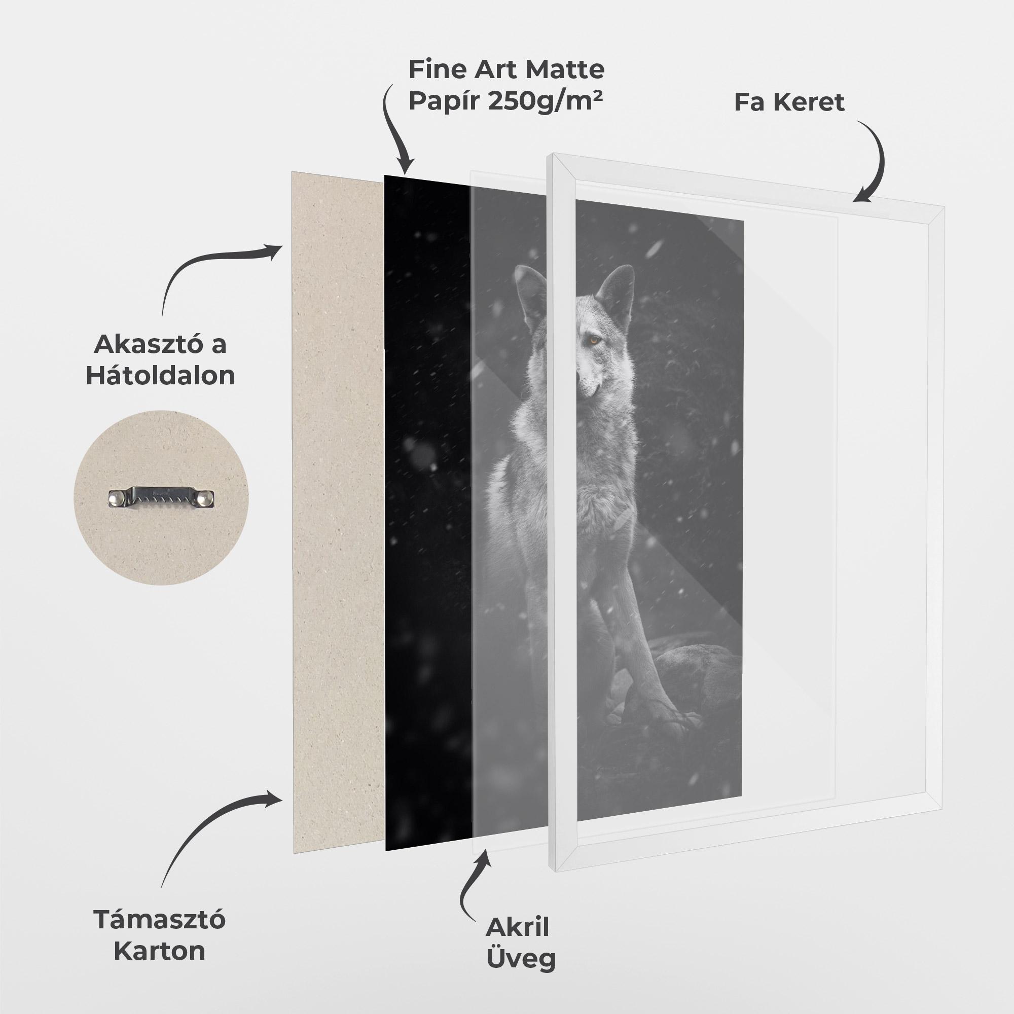 Keretezett Poszter Sitting Wolf mockup 1