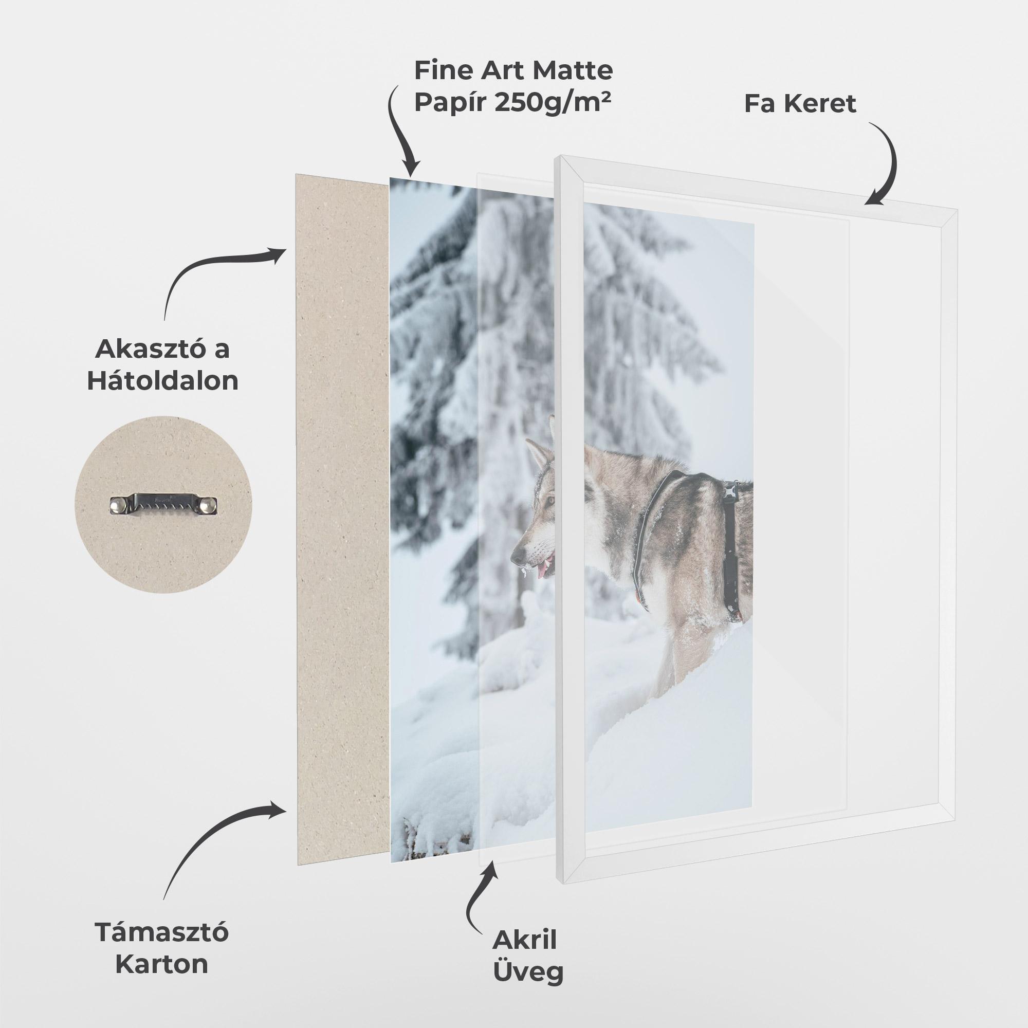 Keretezett Poszter Snow Wolf mockup 1