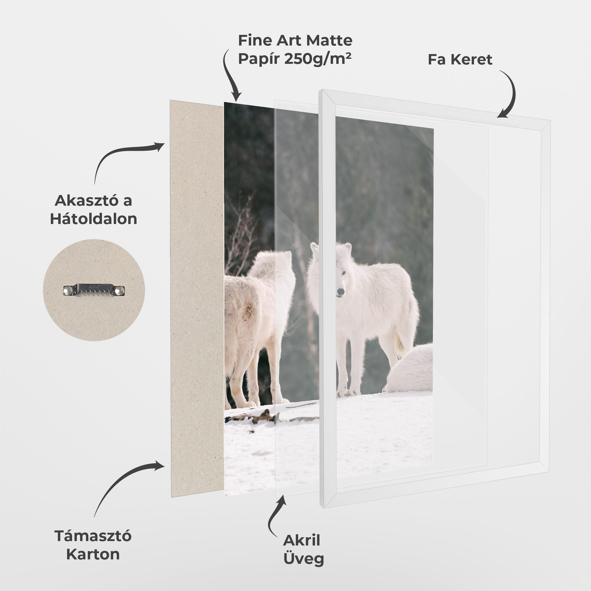 Keretezett Poszter White Wolf Waiting mockup 1