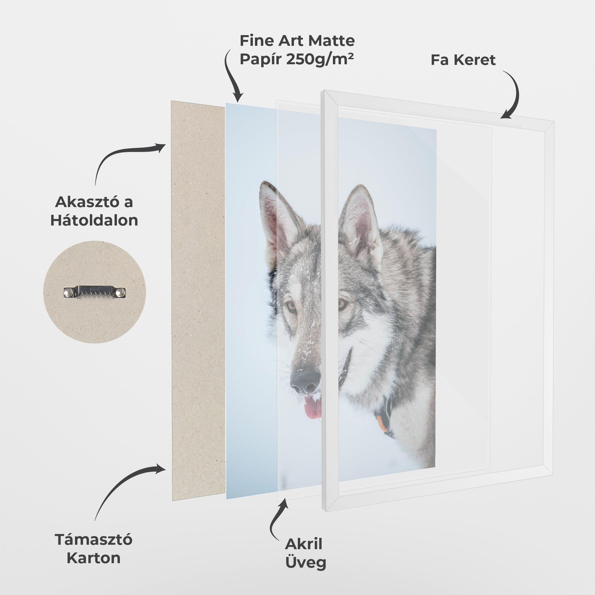 Keretezett Poszter Wolf Head mockup 1