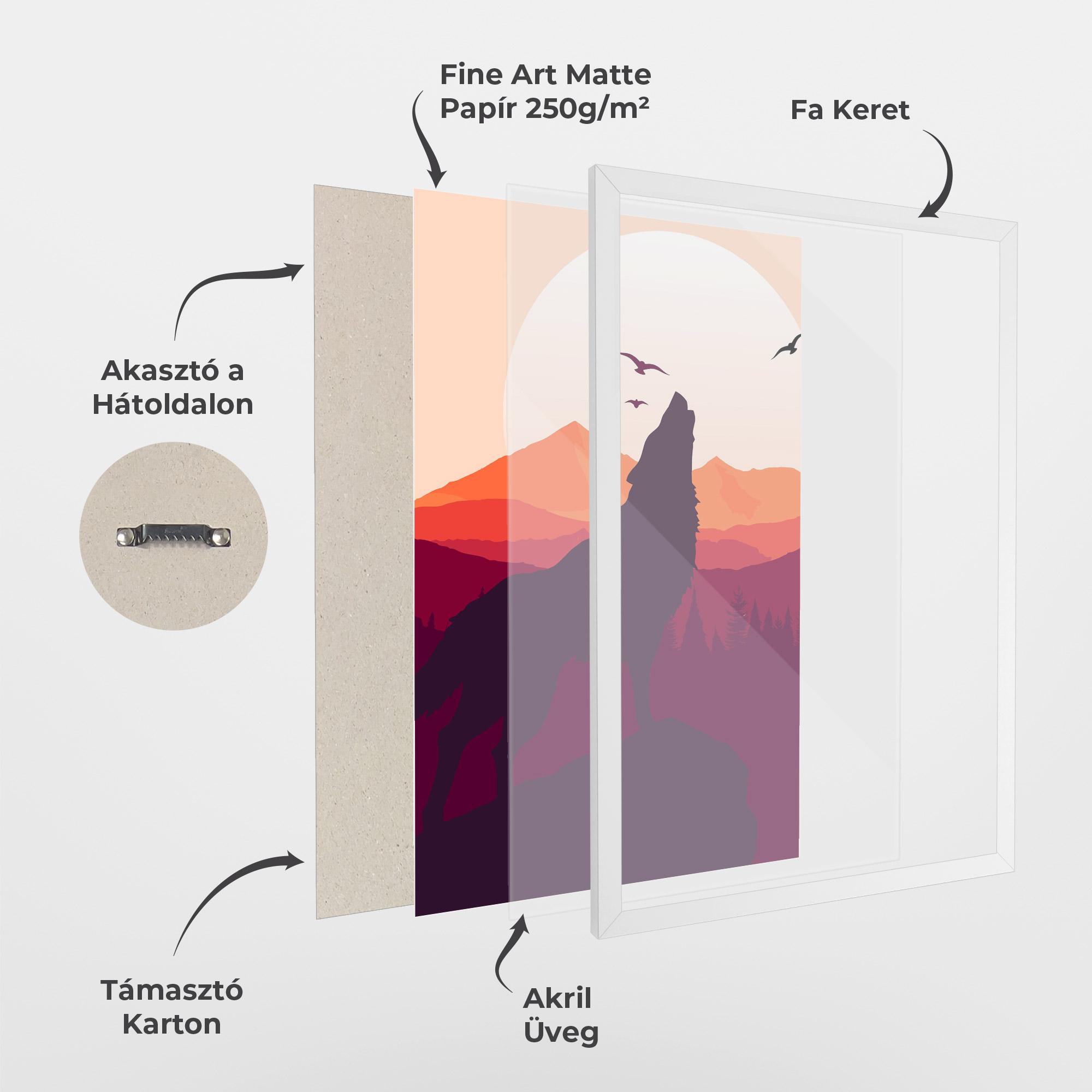 Keretezett Poszter Wolf Pink Moon mockup 1