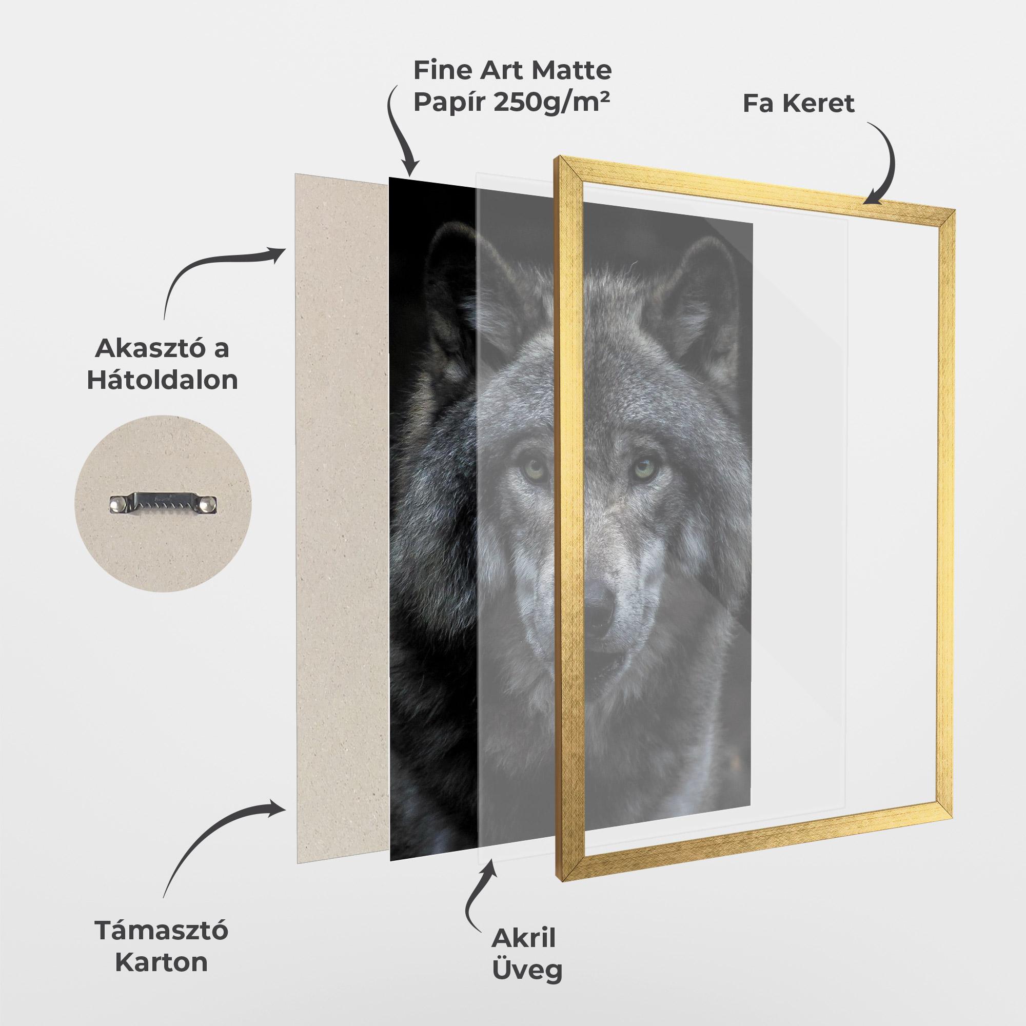 Keretezett Poszter Angry Wolf mockup 1