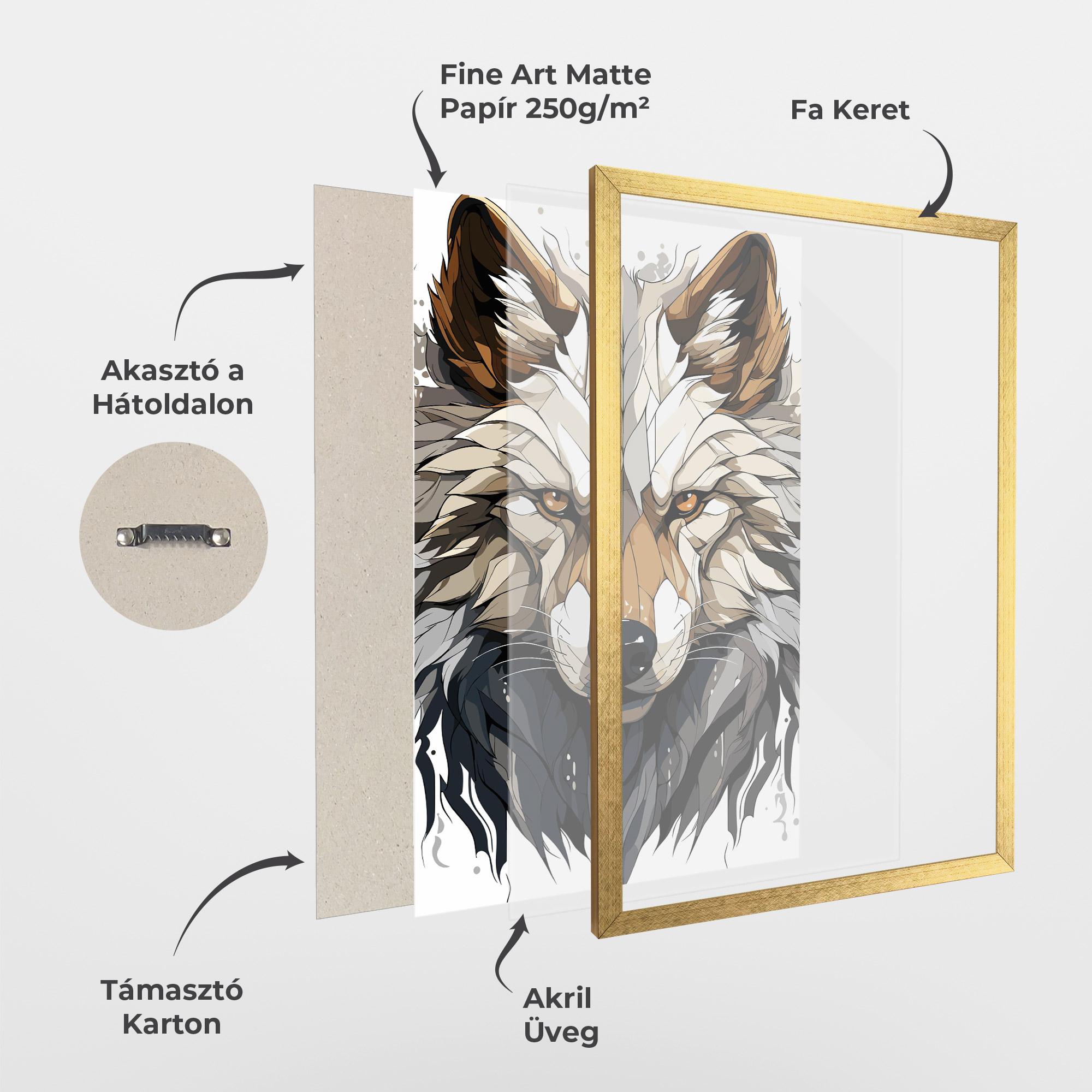 Keretezett Poszter Brown Wolf mockup 1