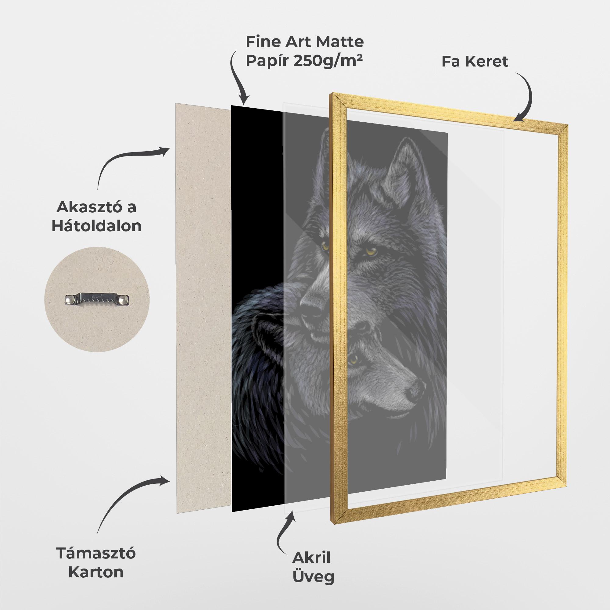 Keretezett Poszter Mom Wolf mockup 1