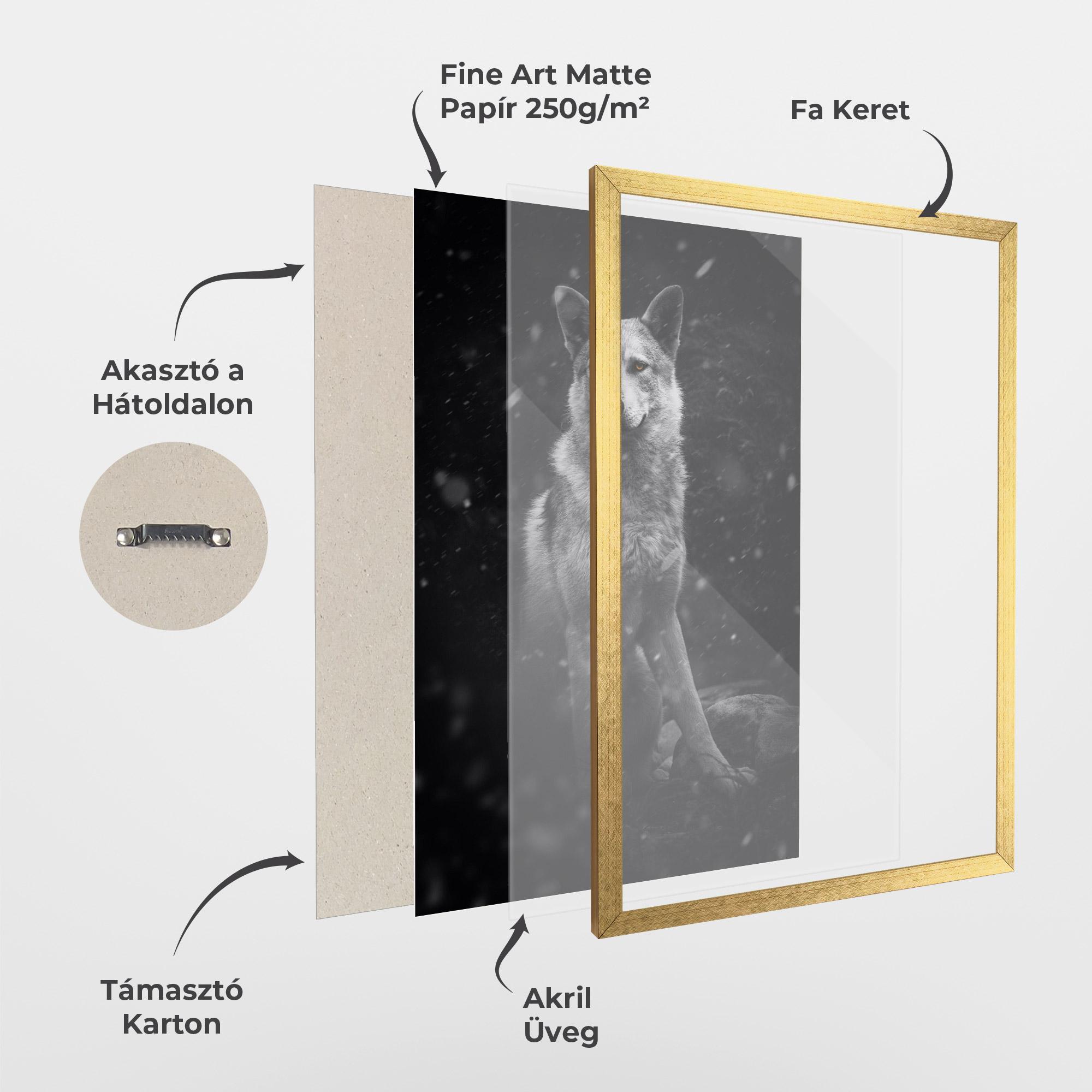 Keretezett Poszter Sitting Wolf mockup 1