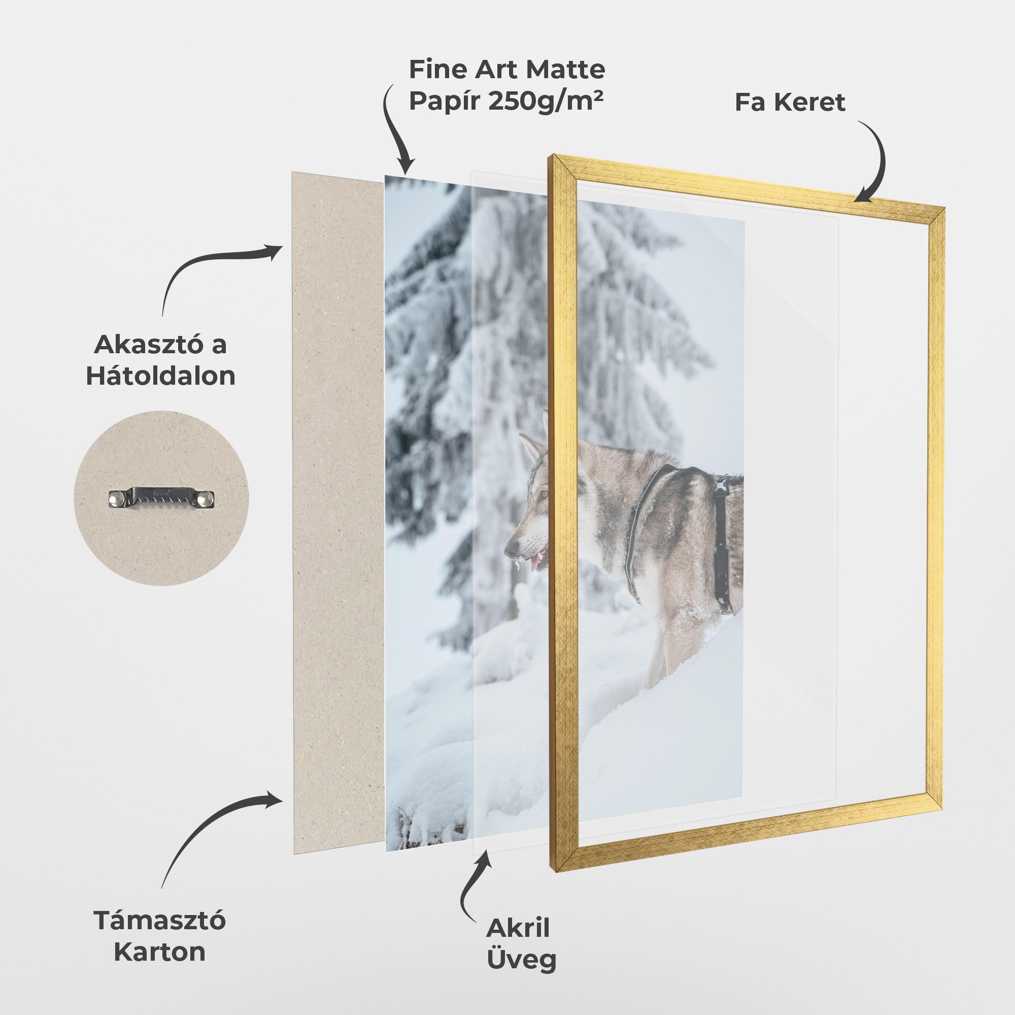 Keretezett Poszter Snow Wolf mockup 1