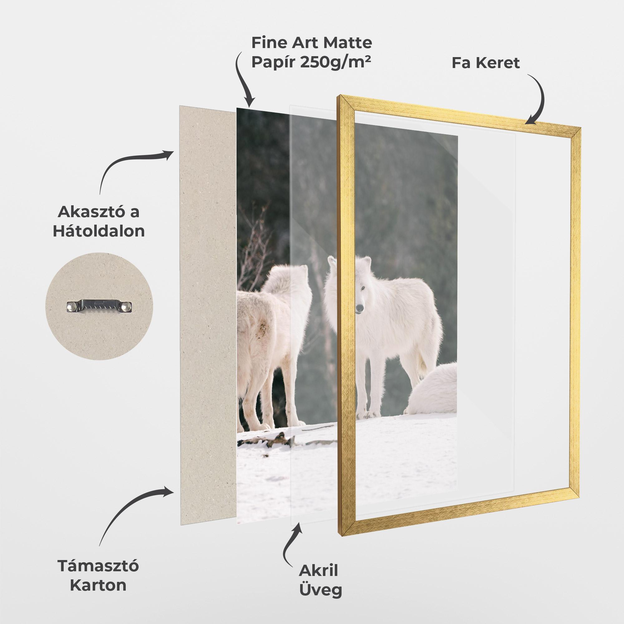 Keretezett Poszter White Wolf Waiting mockup 1