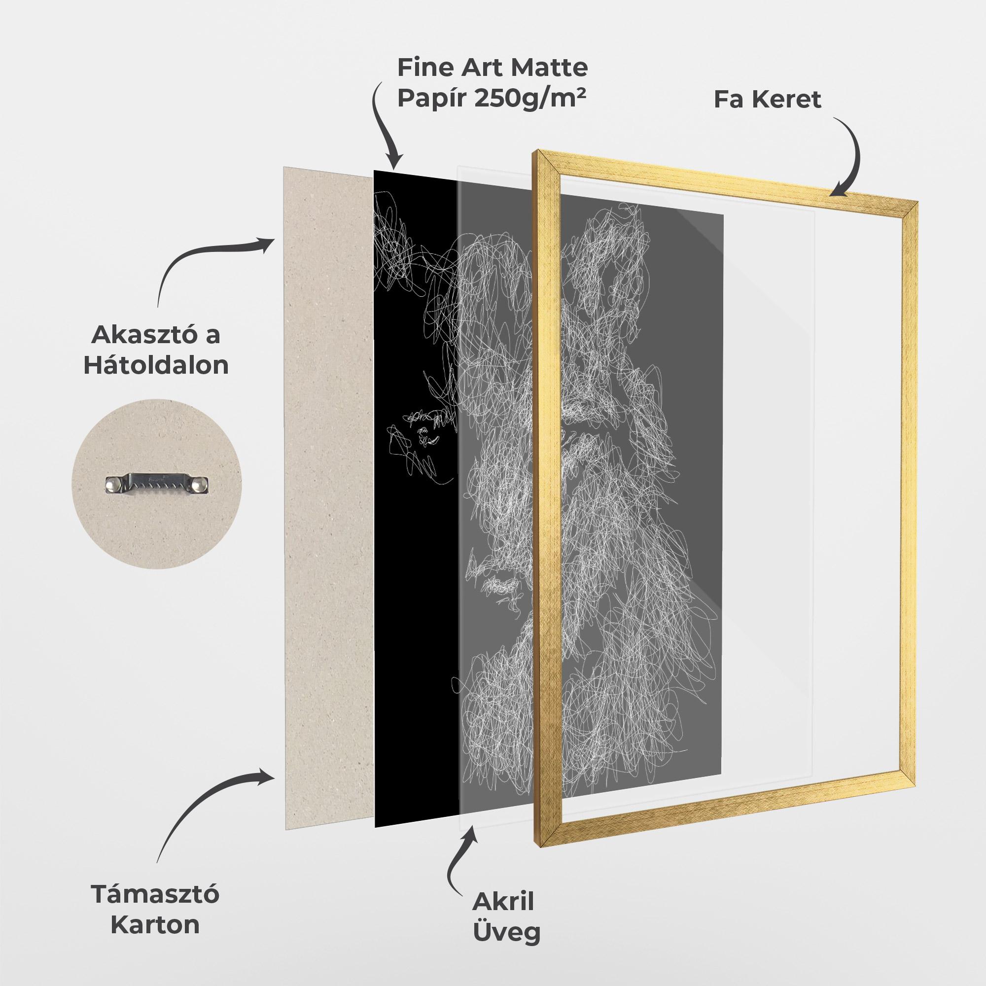 Keretezett Poszter Wolf Line mockup 1