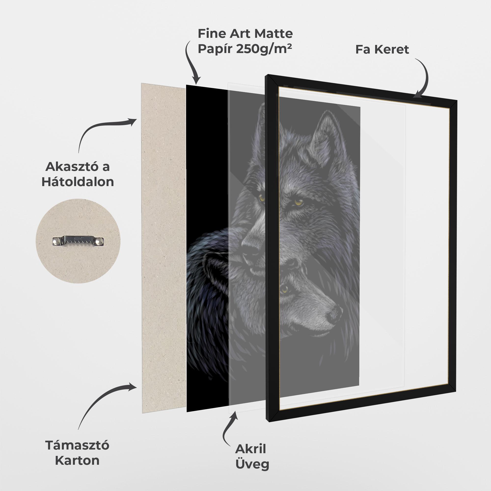 Keretezett Poszter Mom Wolf mockup 1