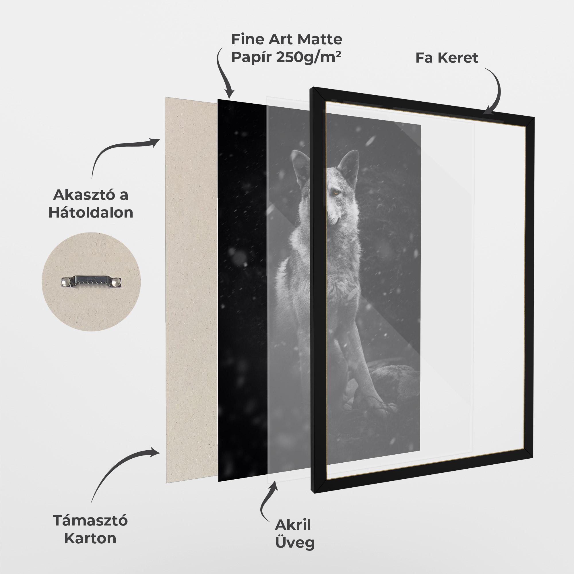 Keretezett Poszter Sitting Wolf mockup 1