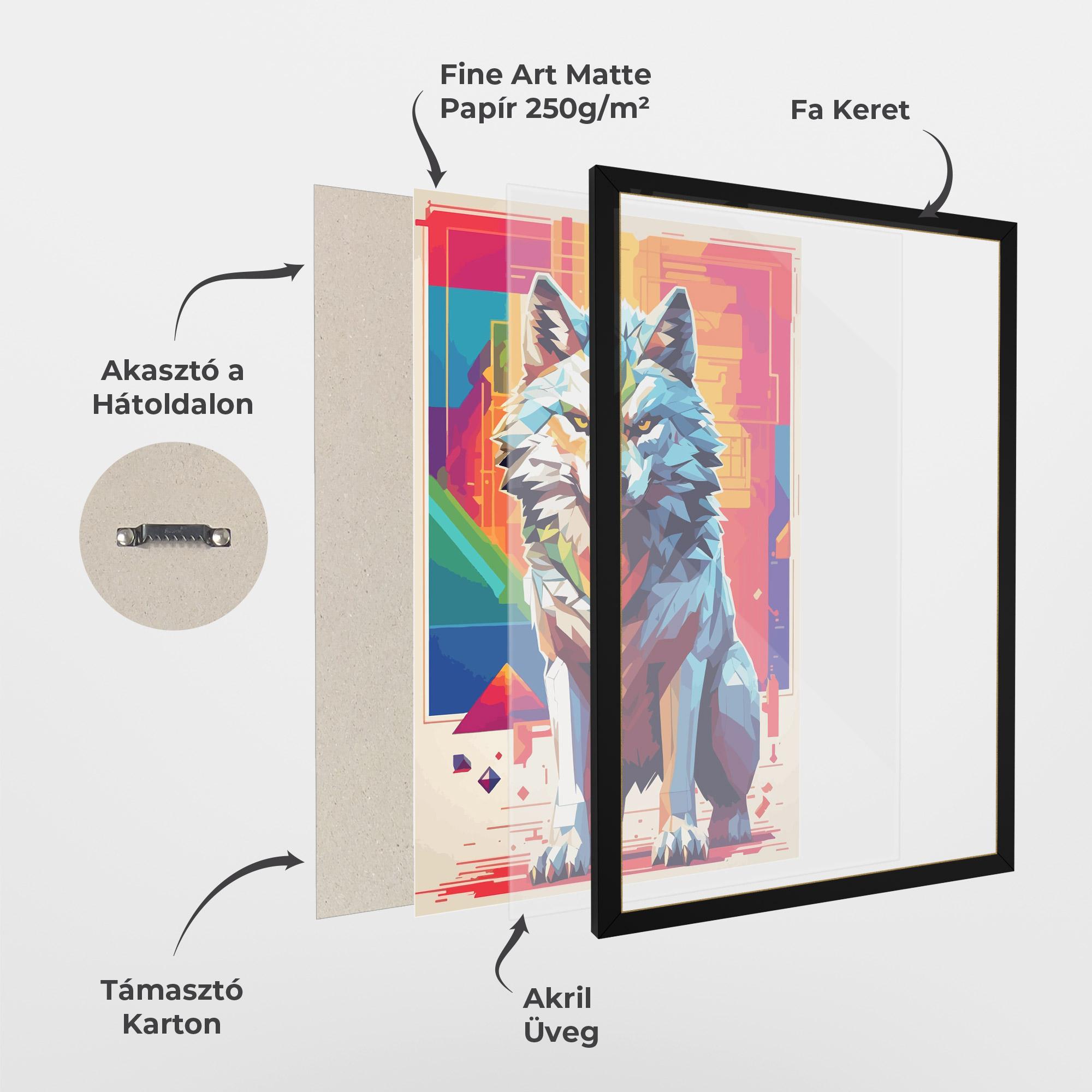 Keretezett Poszter Wolf Character mockup 1