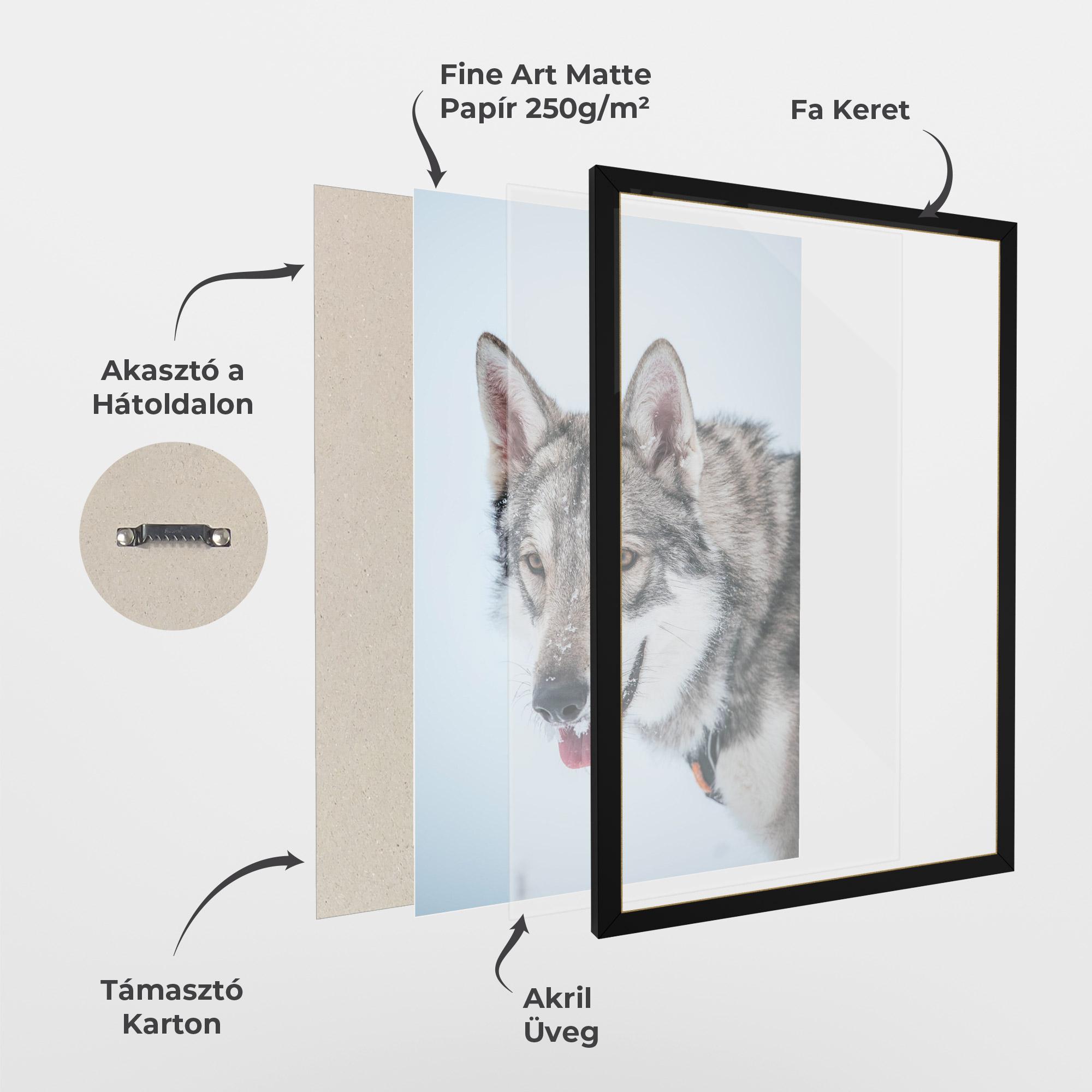 Keretezett Poszter Wolf Head mockup 1