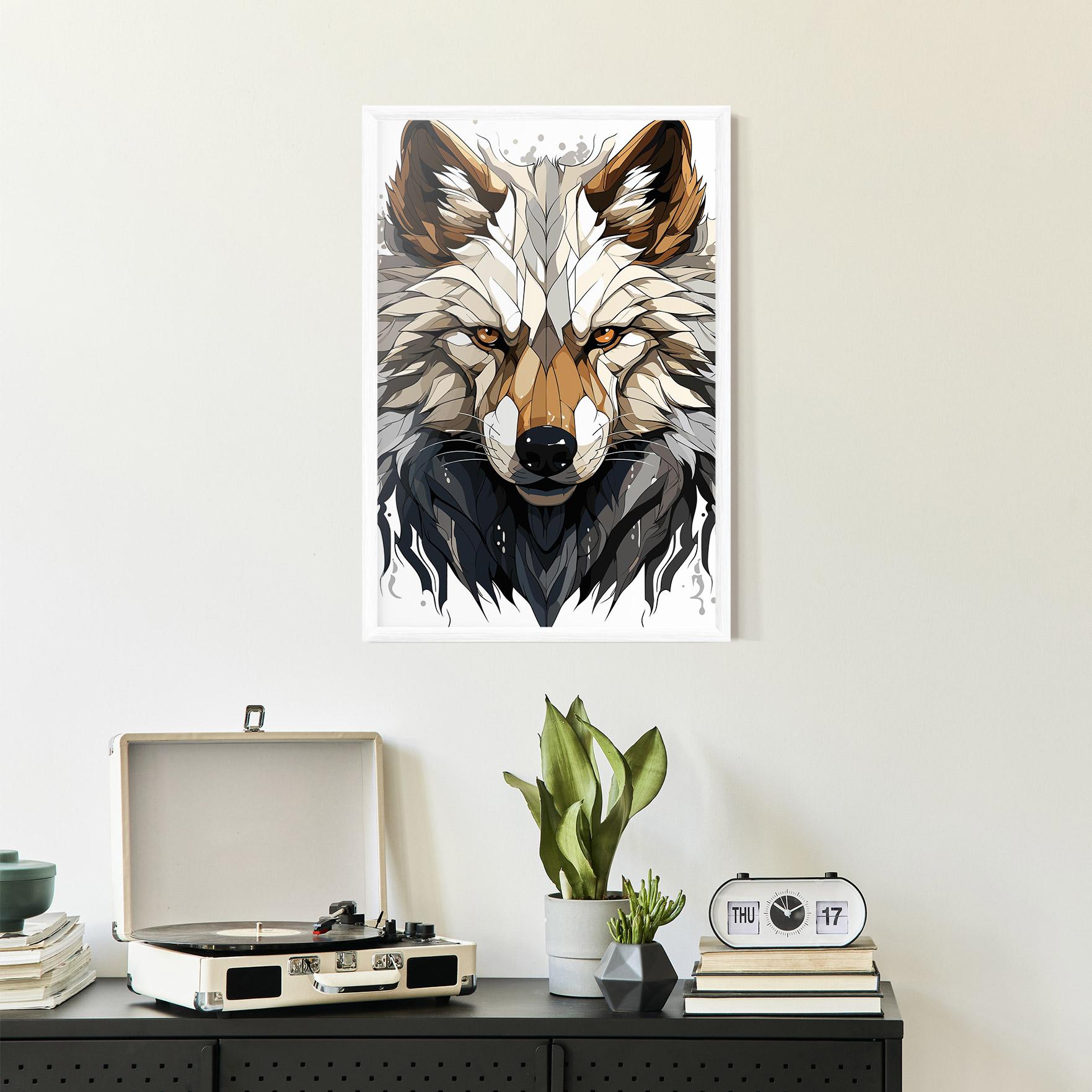 Keretezett Poszter Brown Wolf mockup 2