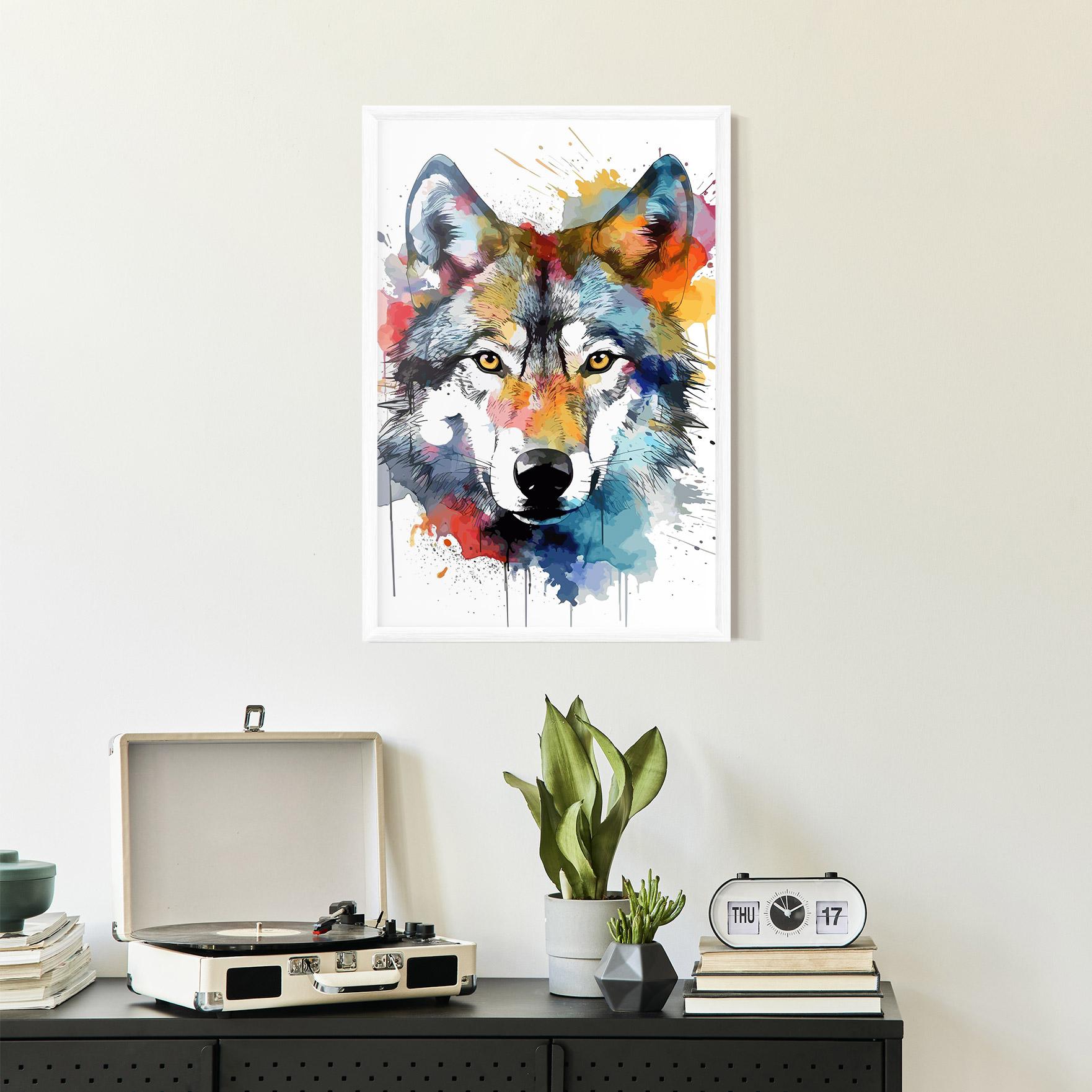 Keretezett Poszter Wolf Art mockup 2
