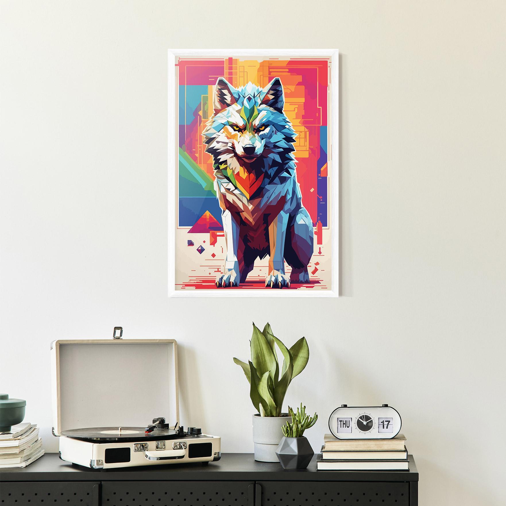 Keretezett Poszter Wolf Character mockup 2