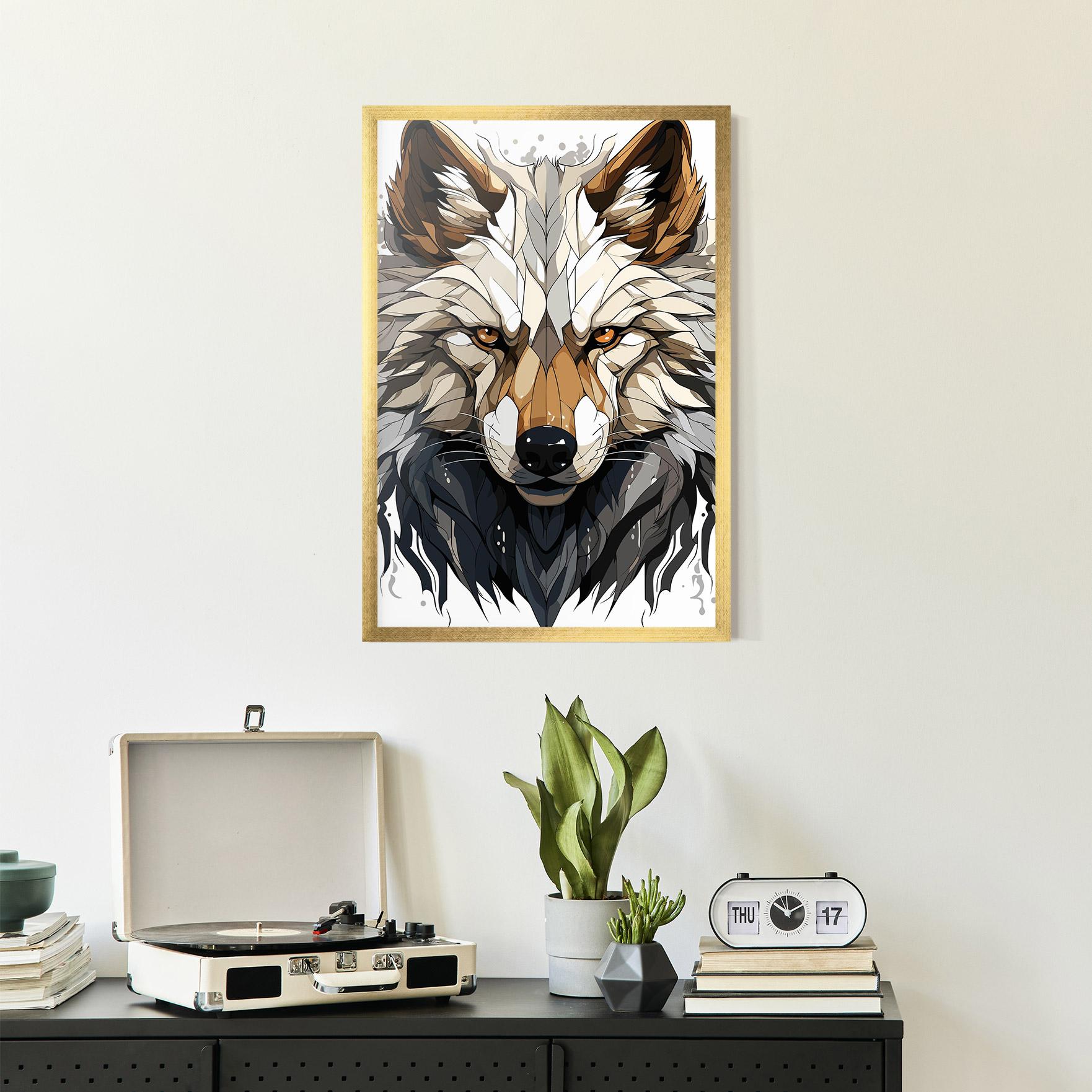 Keretezett Poszter Brown Wolf mockup 2