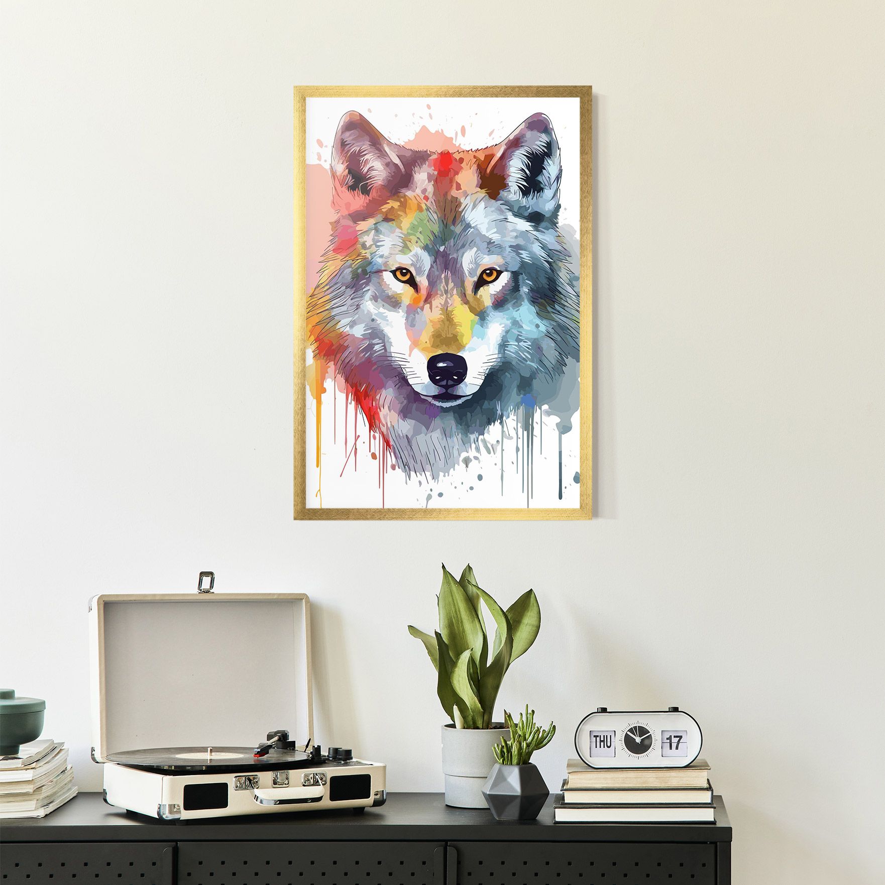 Watercolor Wolf mockup 2