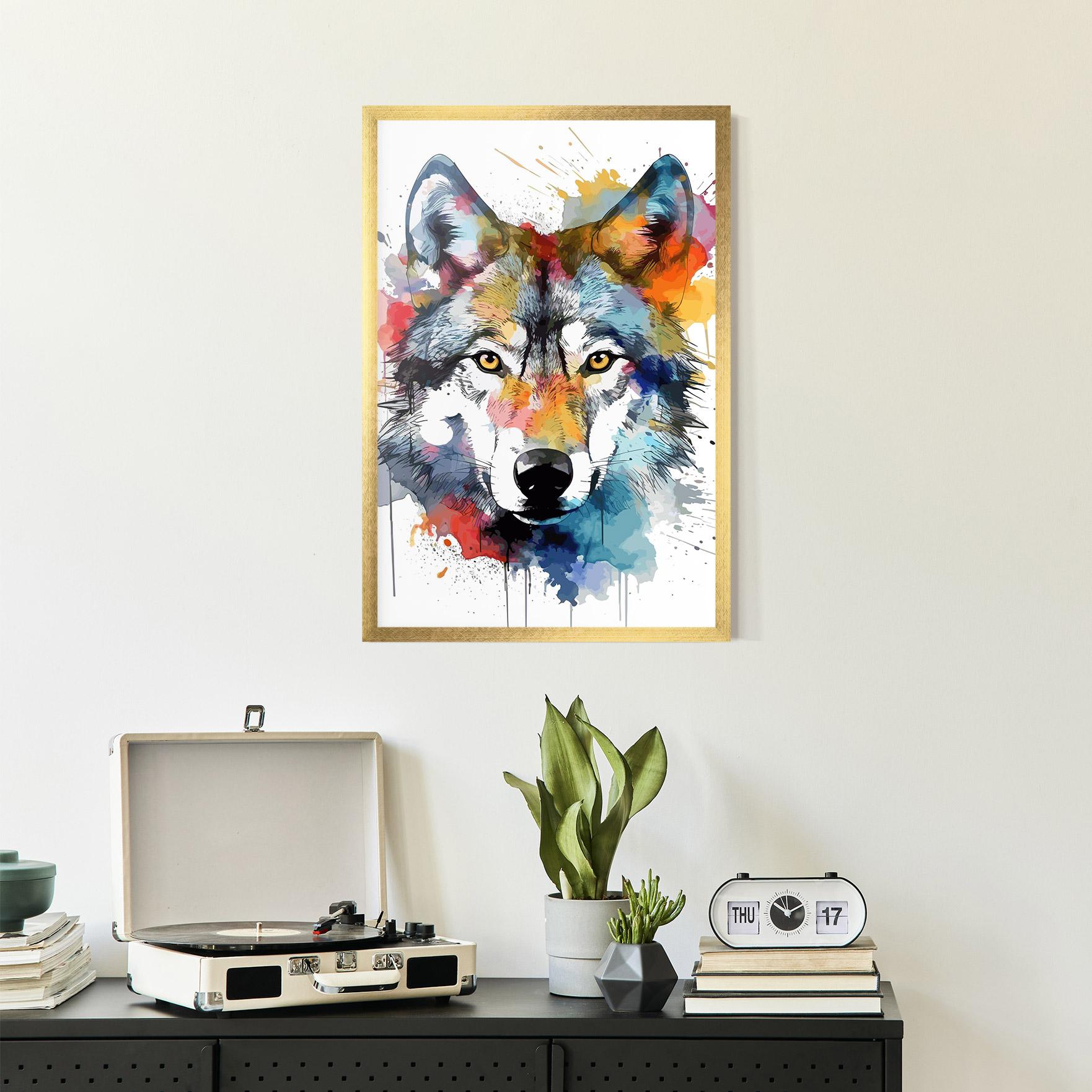 Keretezett Poszter Wolf Art mockup 2