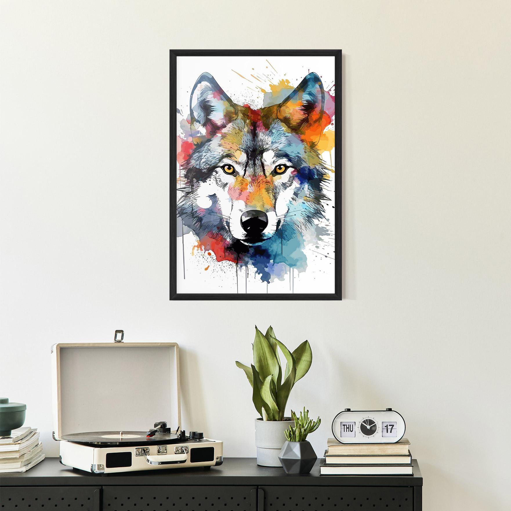 Keretezett Poszter Wolf Art mockup 2