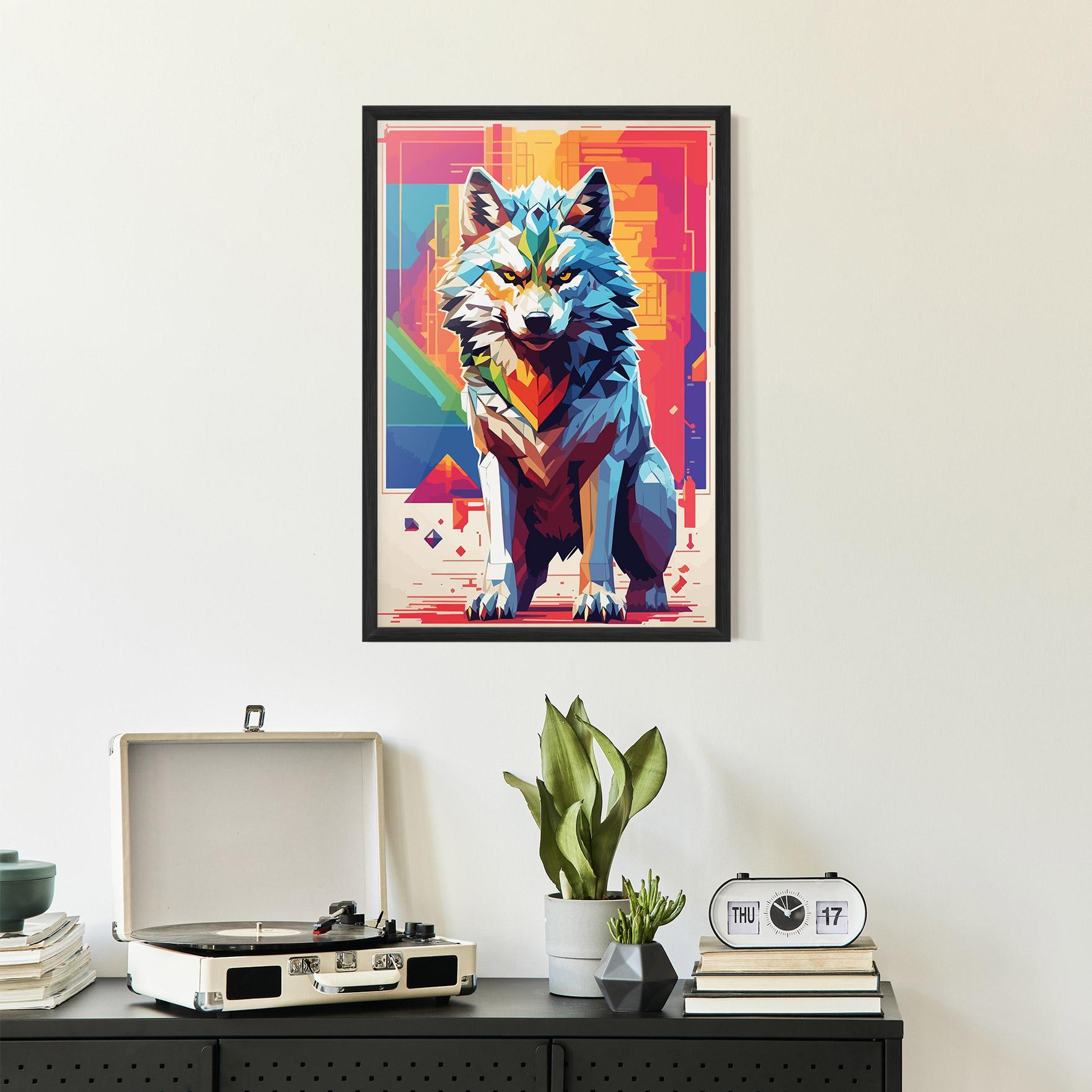 Keretezett Poszter Wolf Character mockup 2