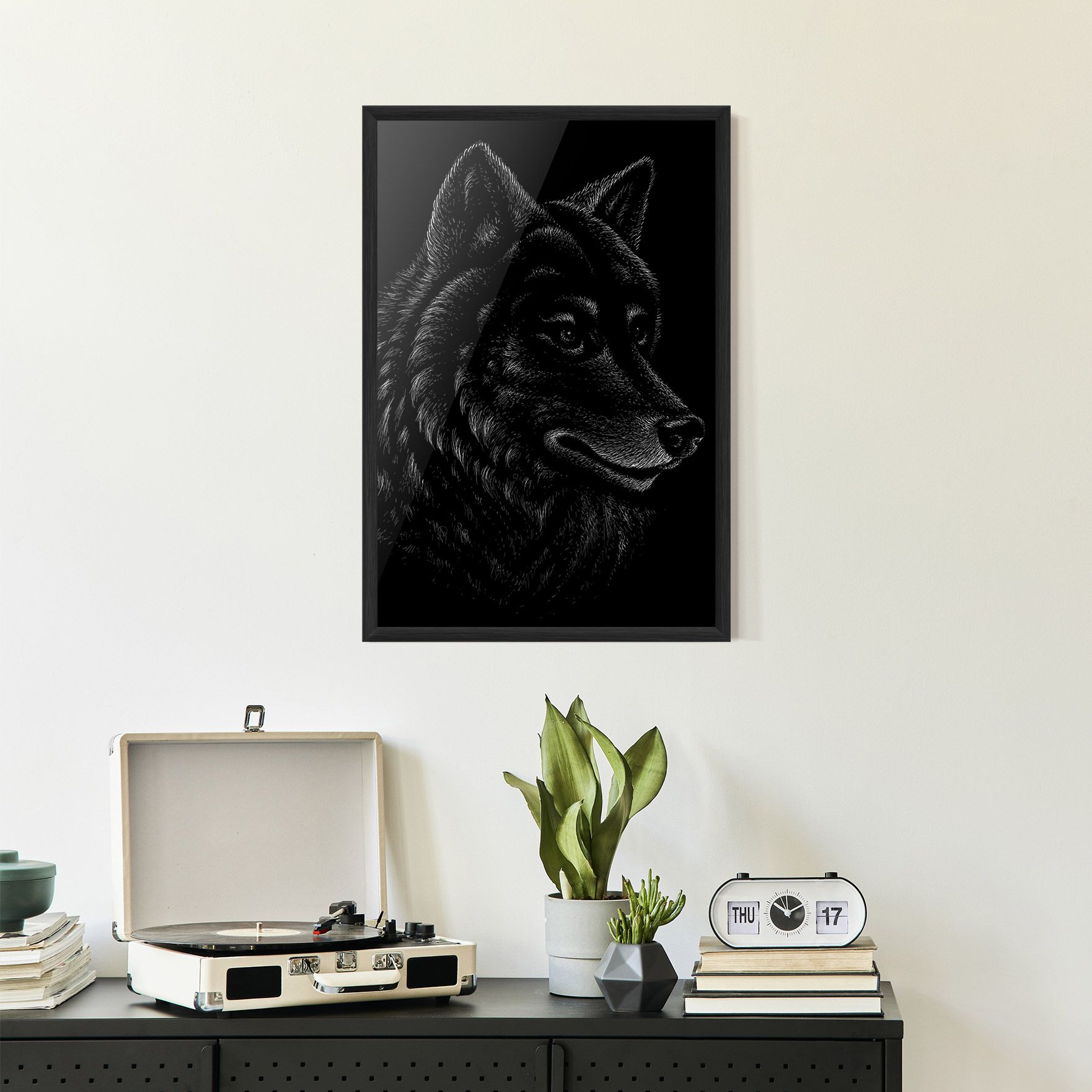 Wolf Shillouette Head mockup 2