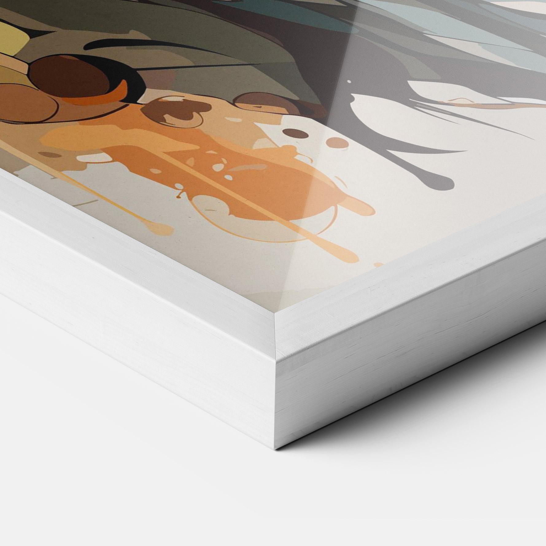 Keretezett Poszter Pretty Orange Wolf mockup 3