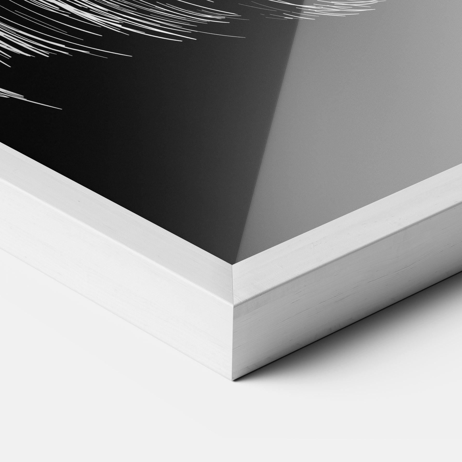 Keretezett Poszter White Line Wolf mockup 3