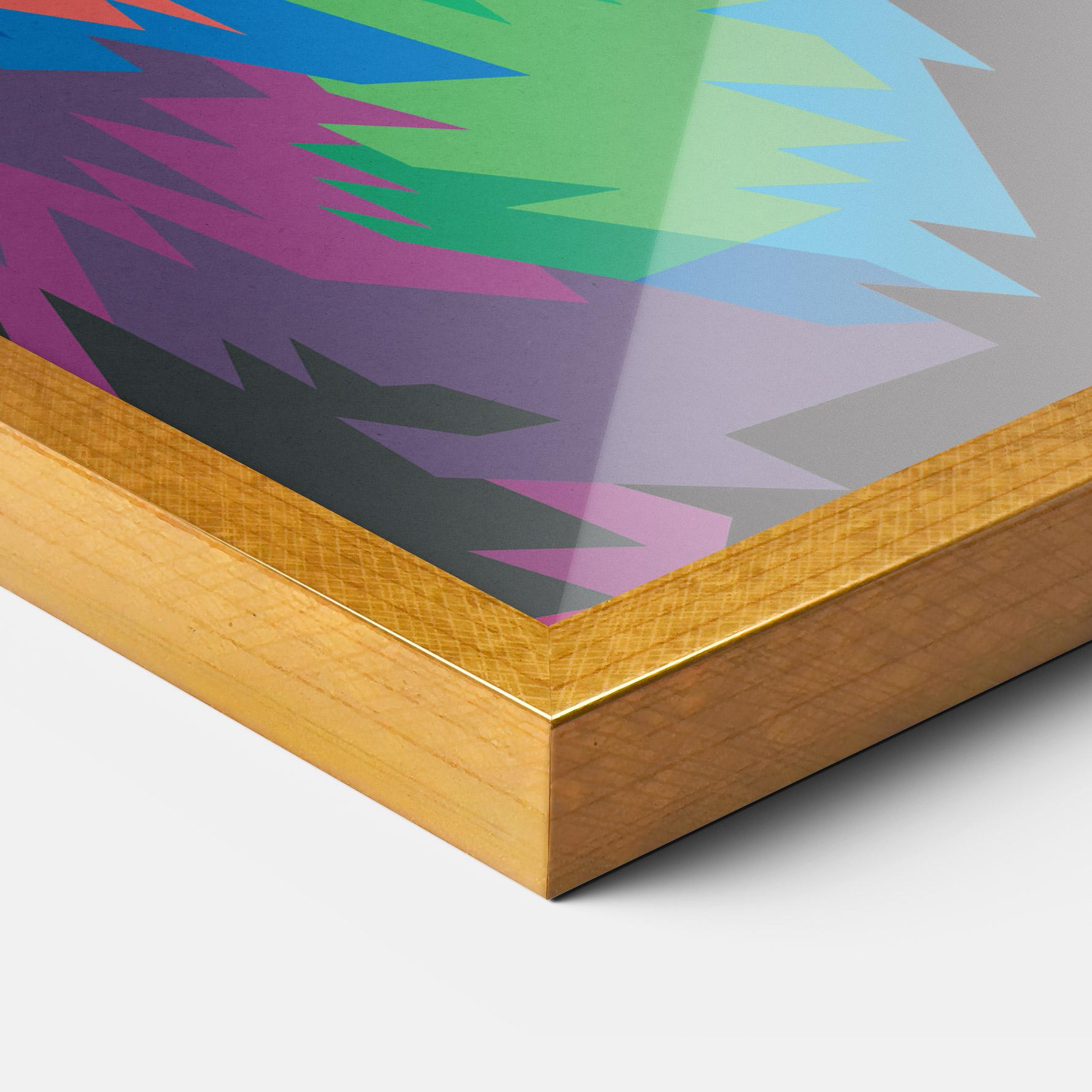 Keretezett Poszter Colorful Wolf mockup 3