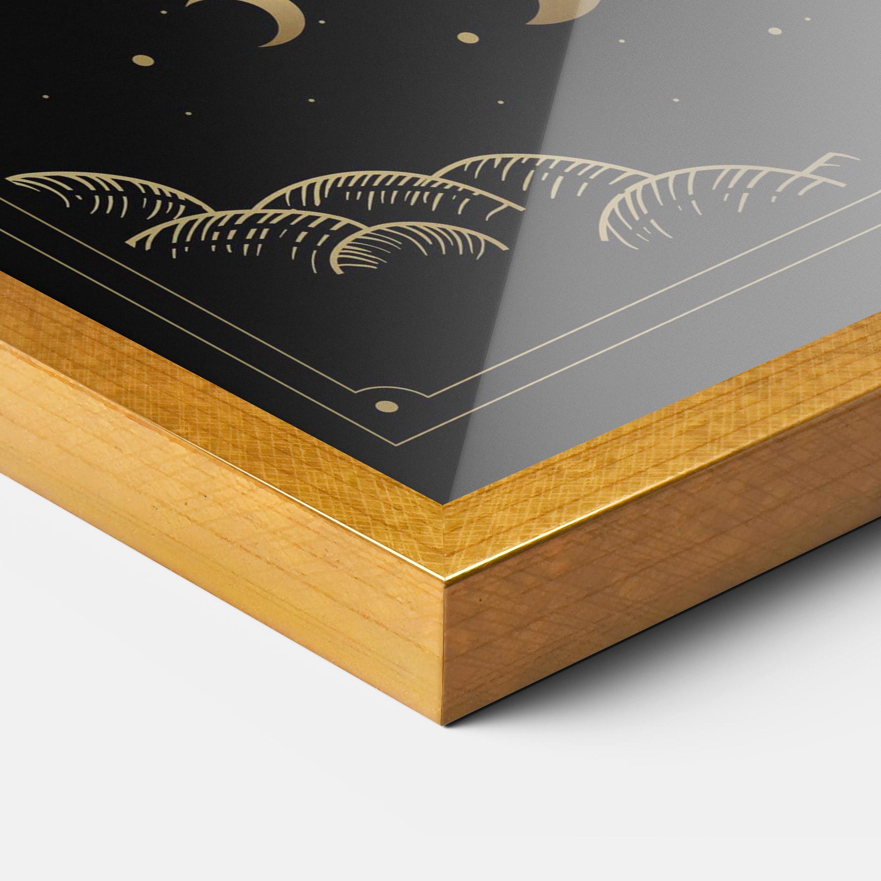 Keretezett Poszter Gold Line Wolf mockup 3