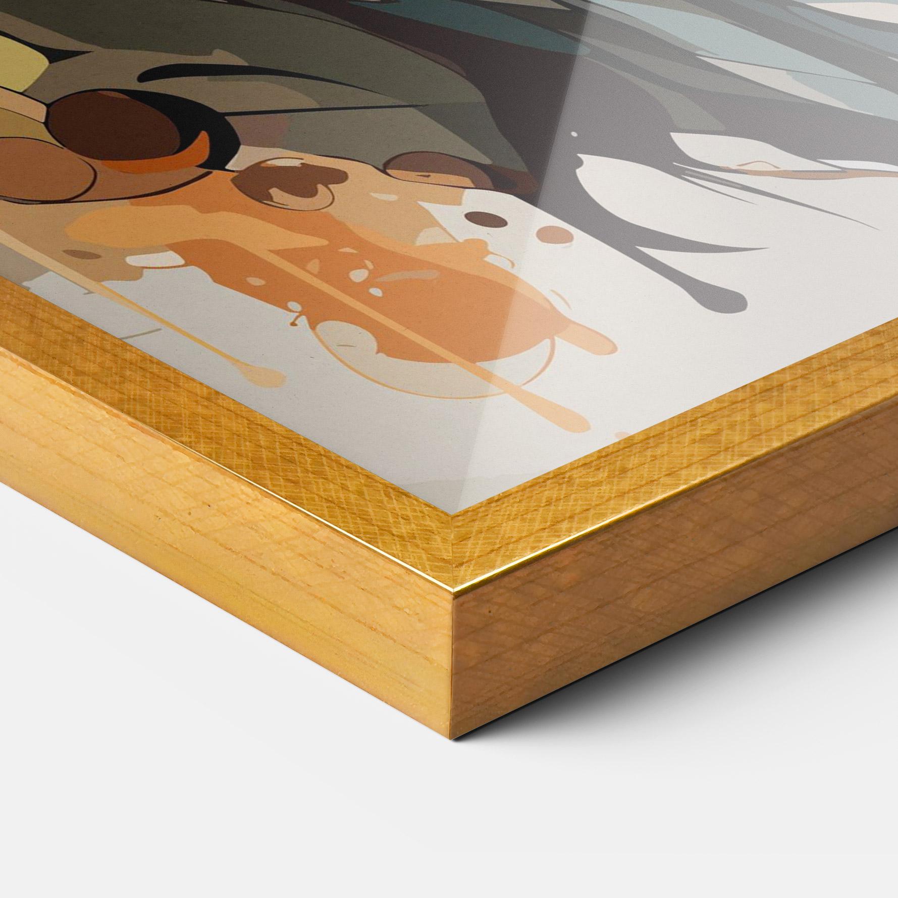 Keretezett Poszter Pretty Orange Wolf mockup 3